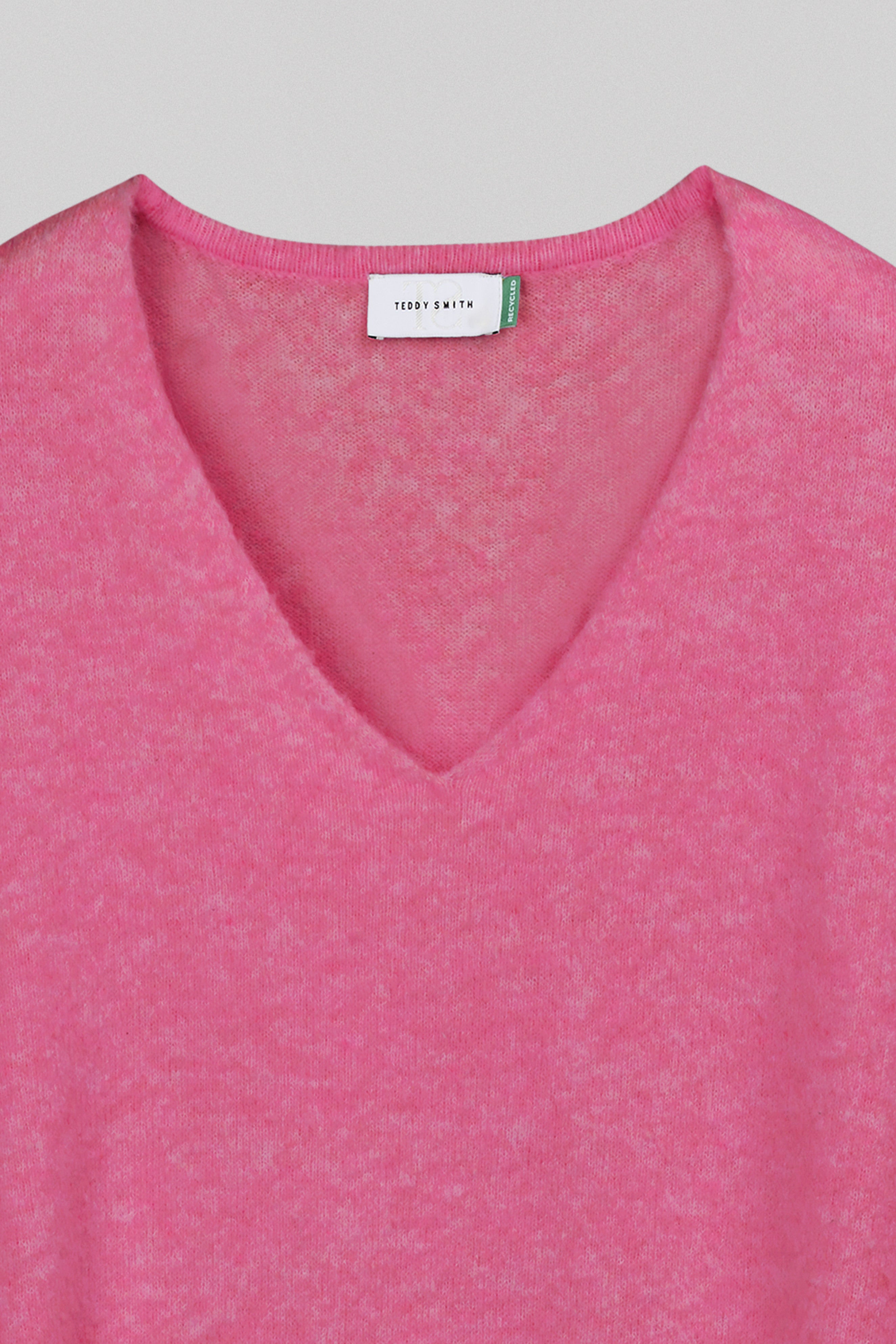 Teddy Smith P-Billie pull femme fushia chiné col V