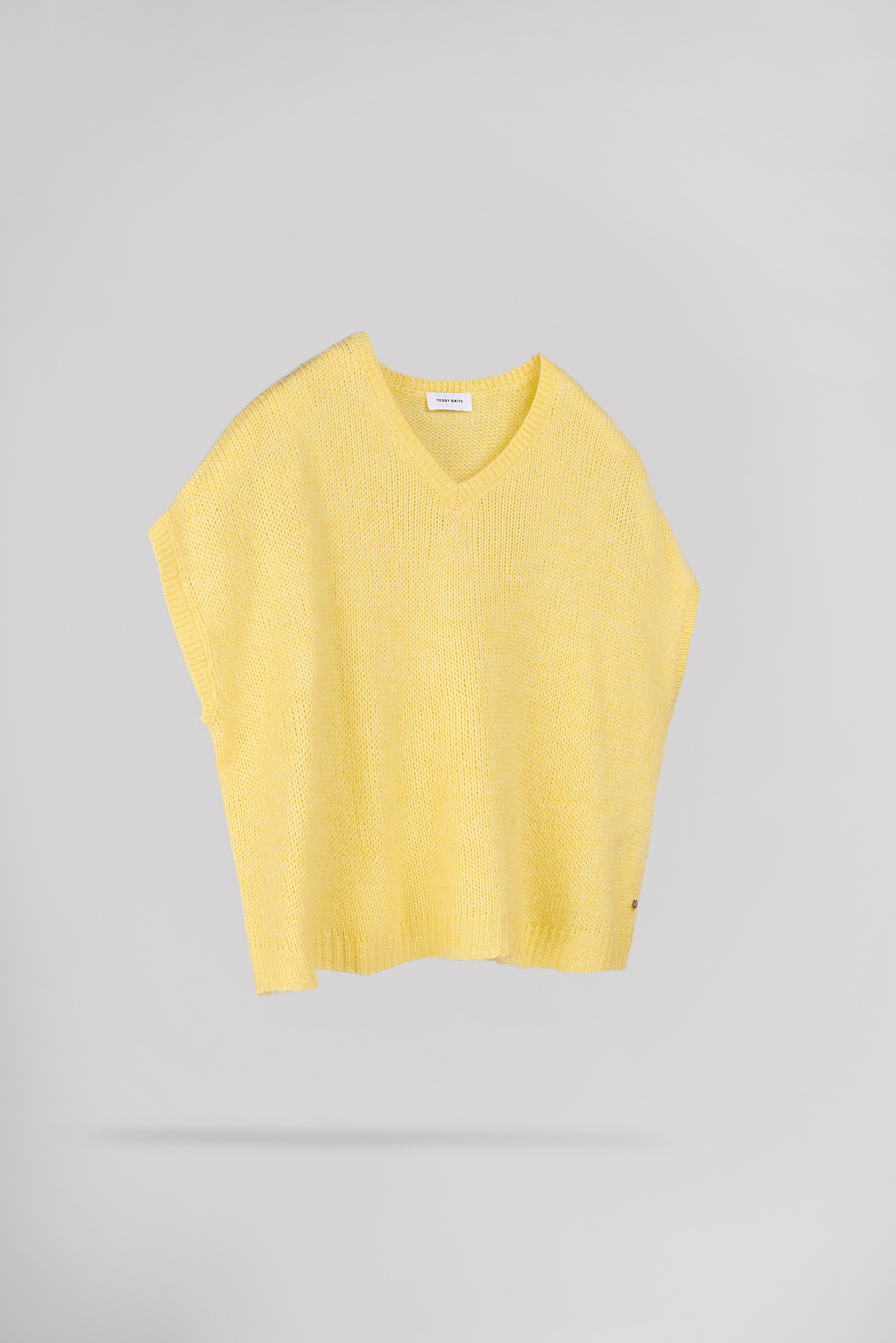 Teddy Smith P-Mochi Pull femme oversize jaune citron laine