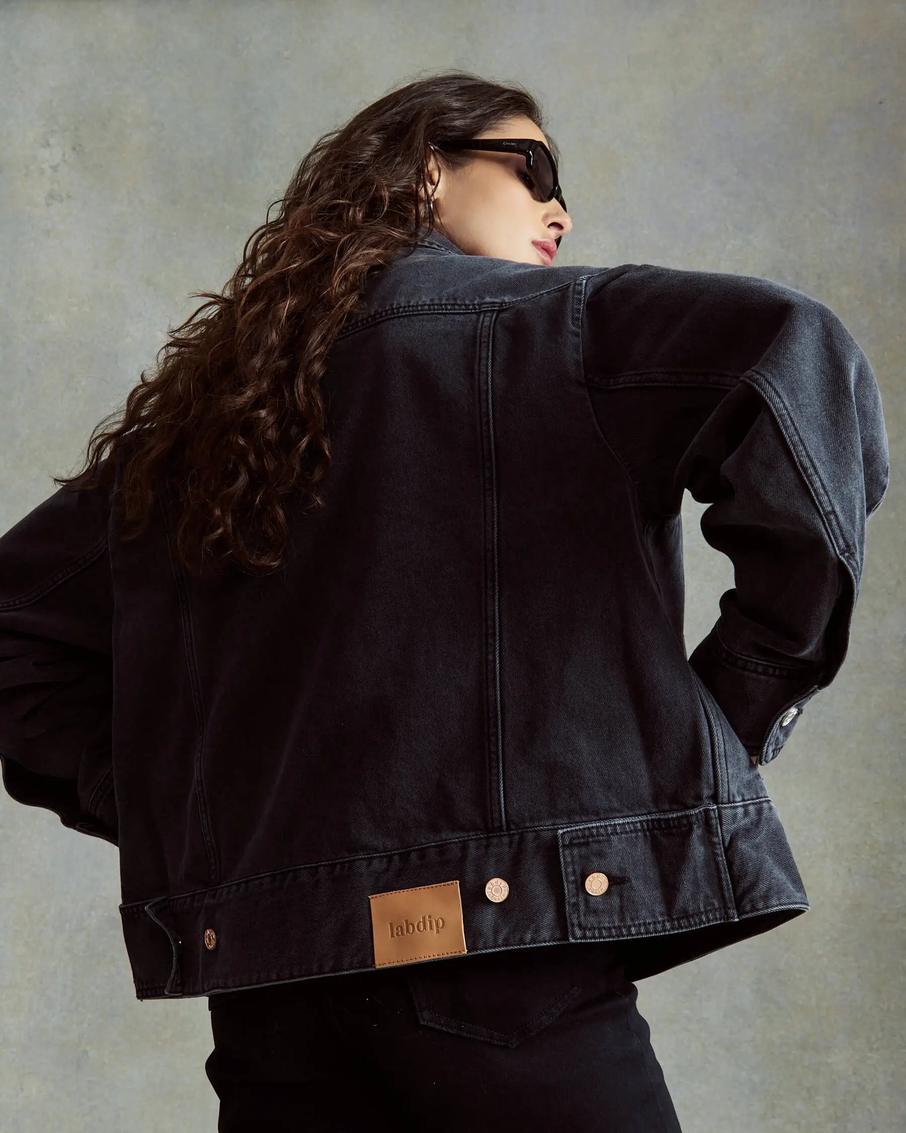 Labdip Baya BL 50 Black Washed veste oversize noire