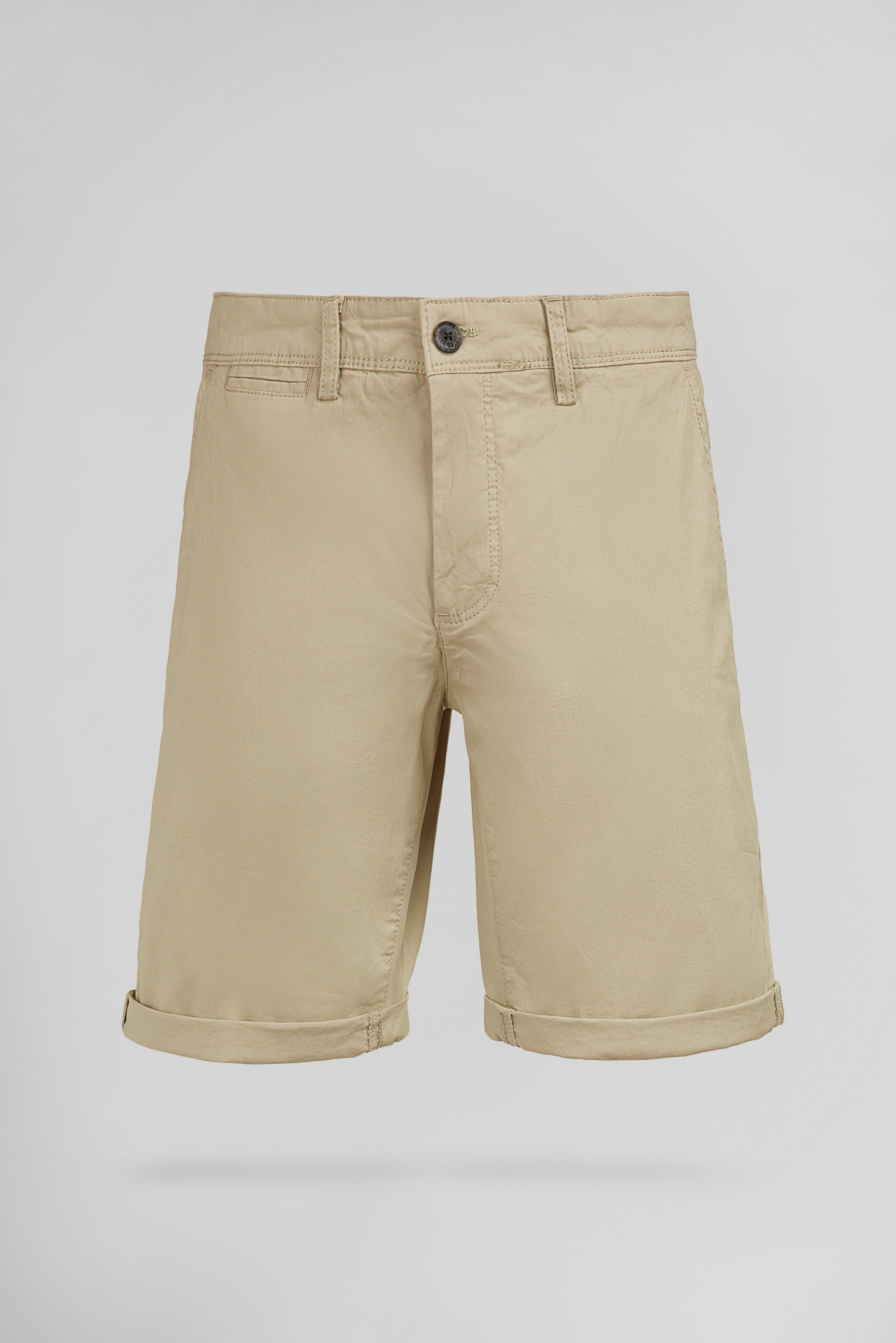 Teddy Smith Chino bermuda homme beige coton stretch