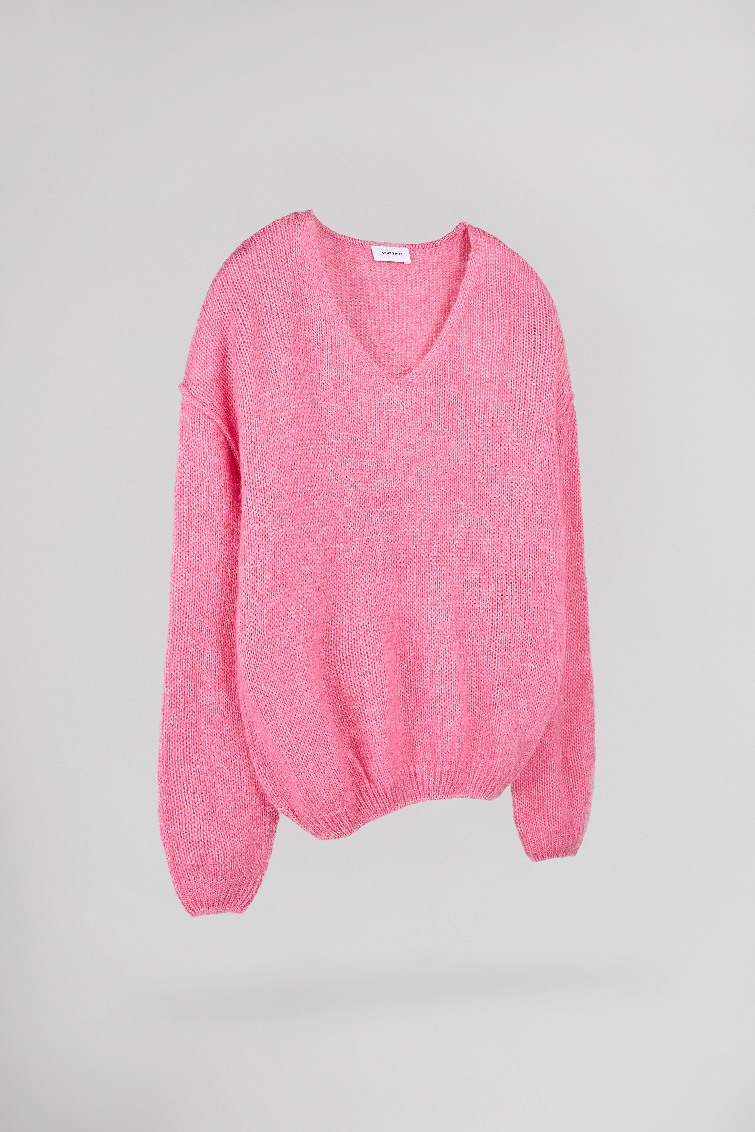 Teddy Smith P-Maggie pull laine rose col V ample