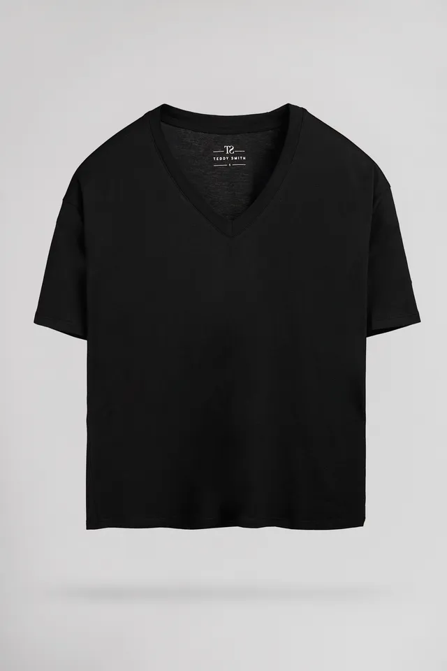 Teddy Smith T-Perle t-shirt col V noir femme