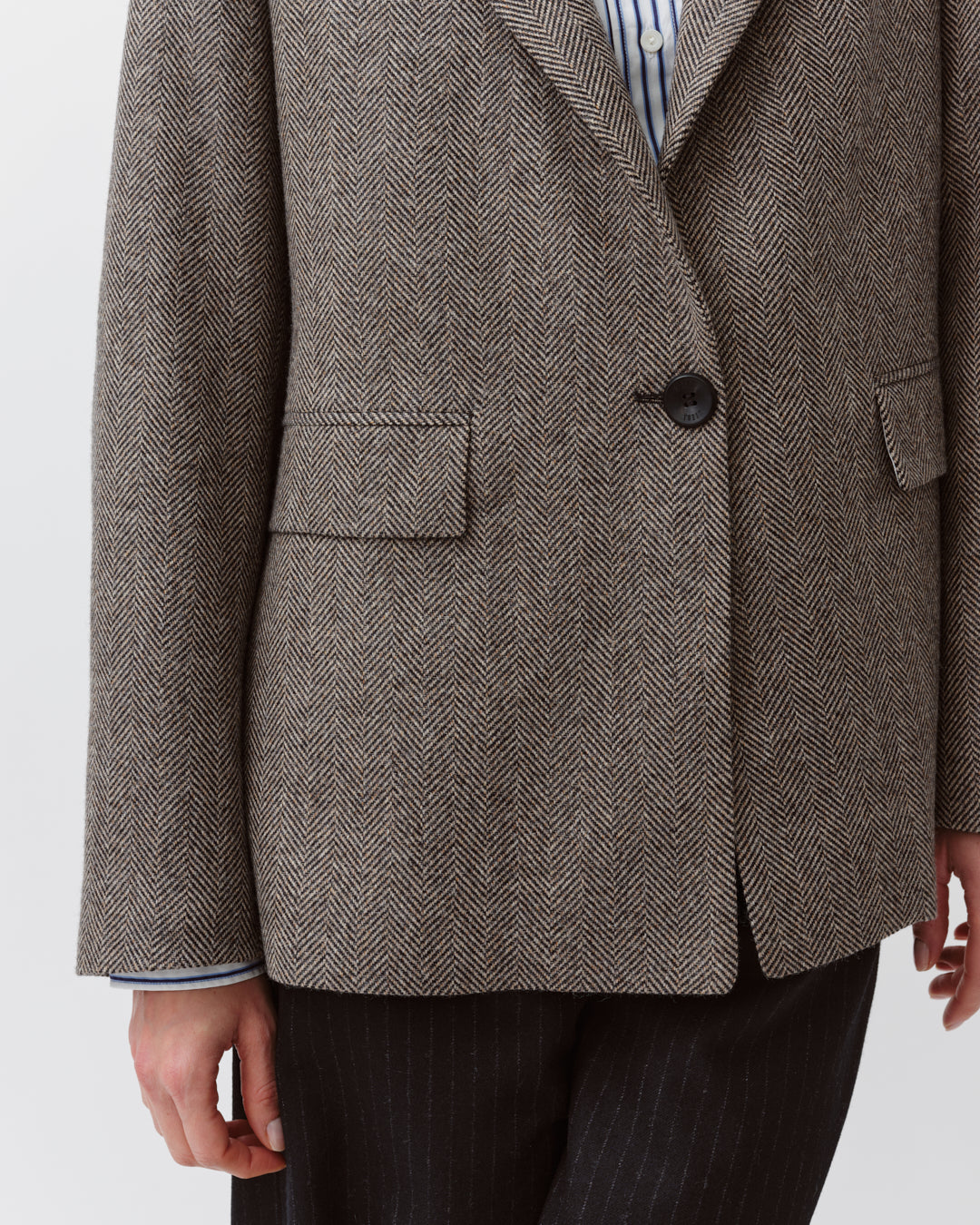 DIEGA VAQUIO veste chevron noir écru oversize