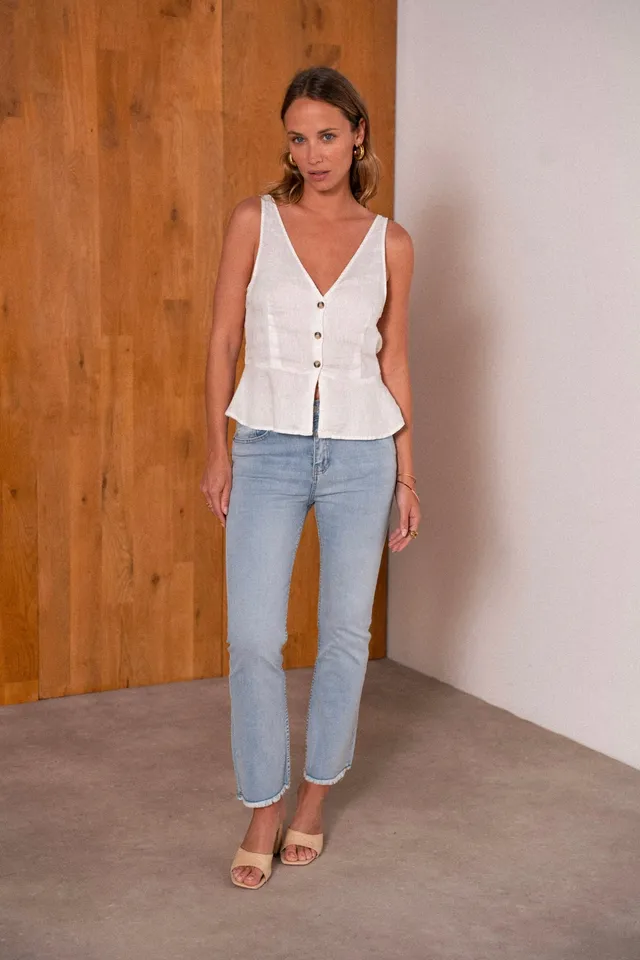 Maison Onado Ymaëlle jean bootcut bleu clair