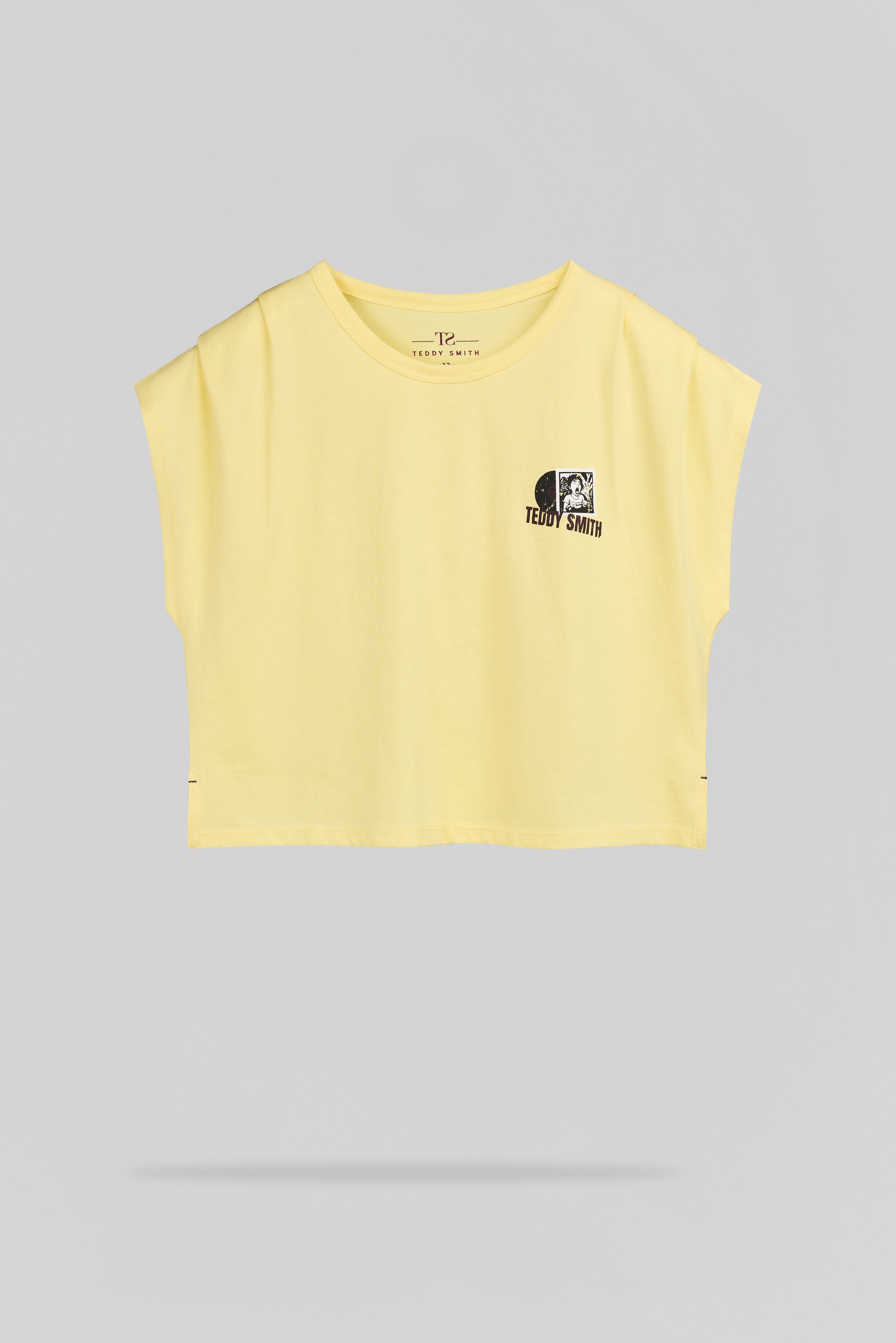 Teddy Smith T-Vinyl MC JR t-shirt jaune citron coton