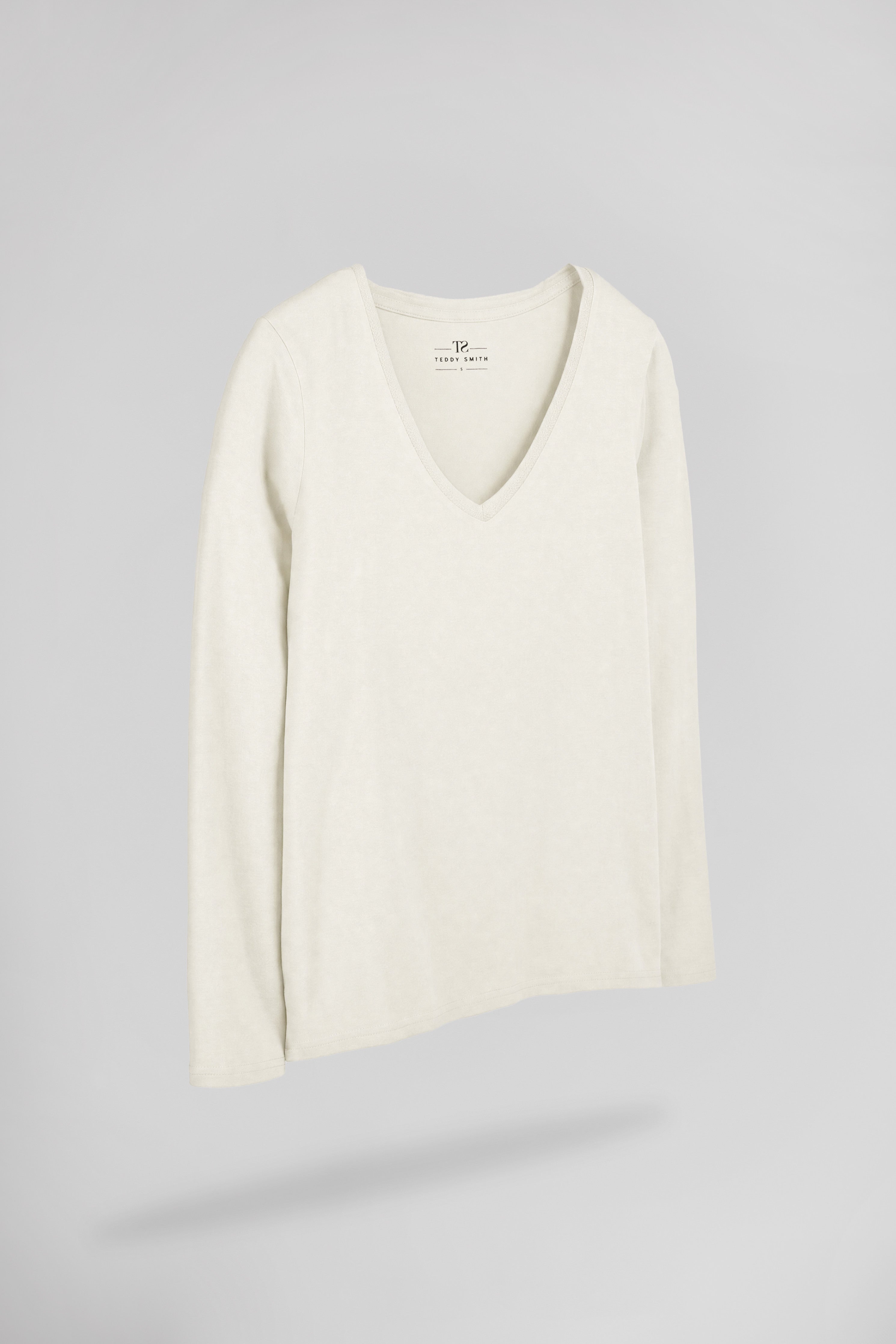 Teddy Smith T-Miana t-shirt blanc col V manches longues