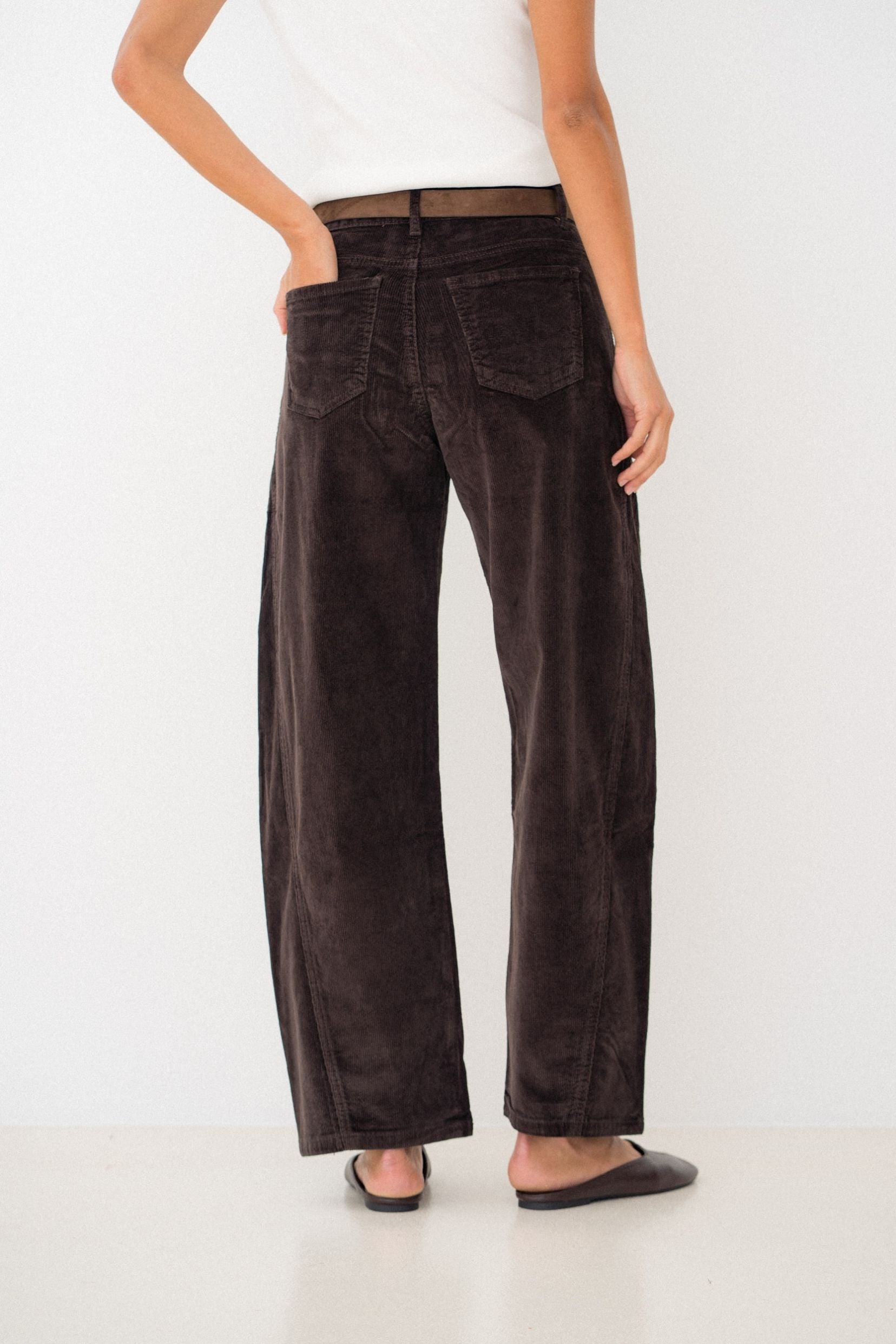 Maison Onado Karine pantalon velours chocolat
