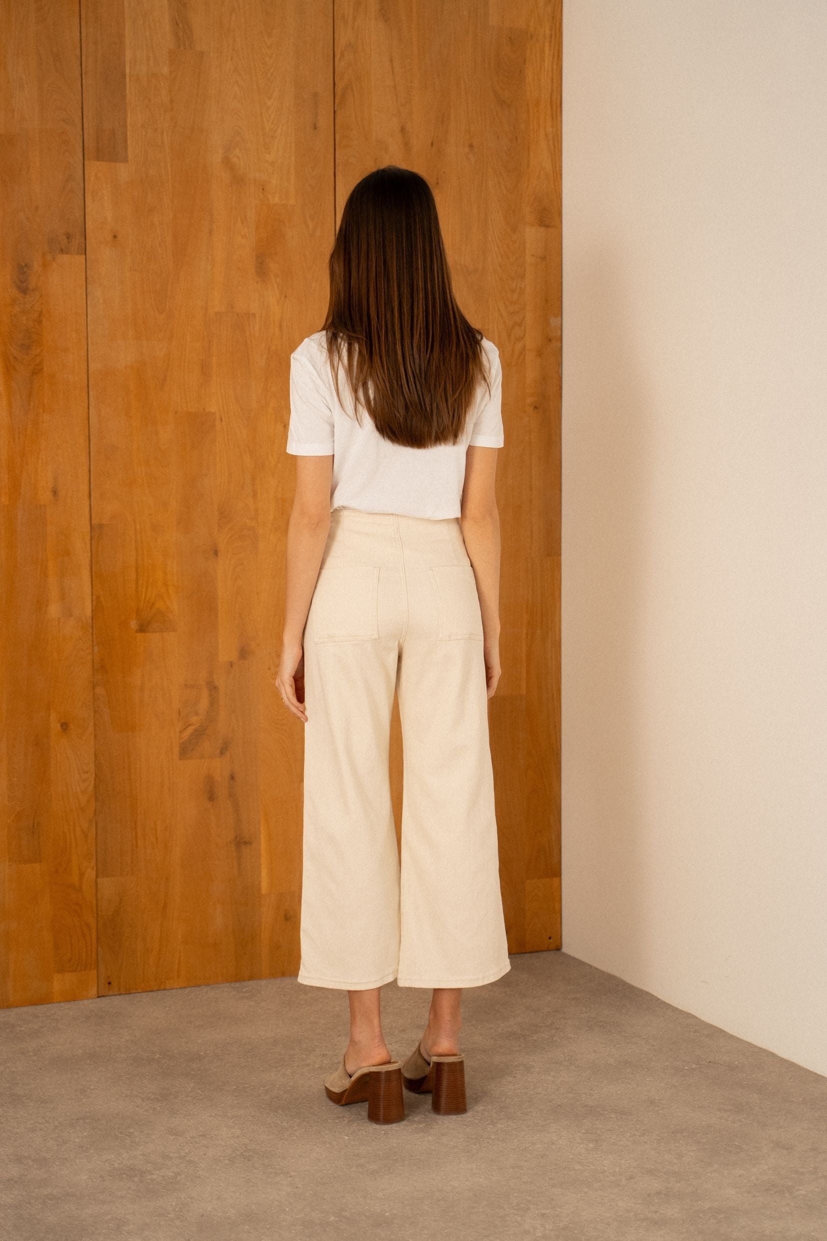 Maison Onado Lorine jean wide beige taille haute