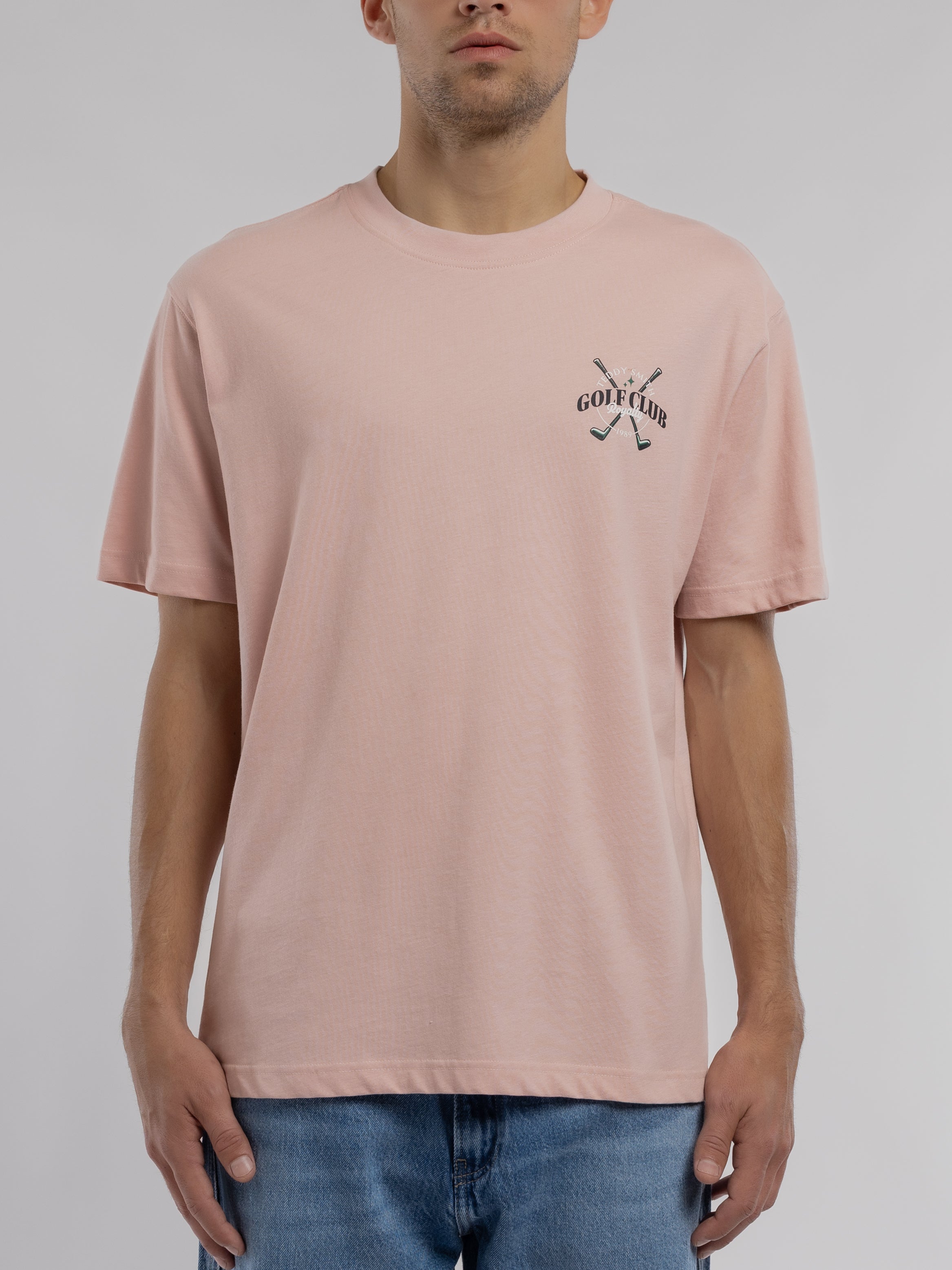 Teddy Smith T-Damien MC t-shirt ample rose pastel homme