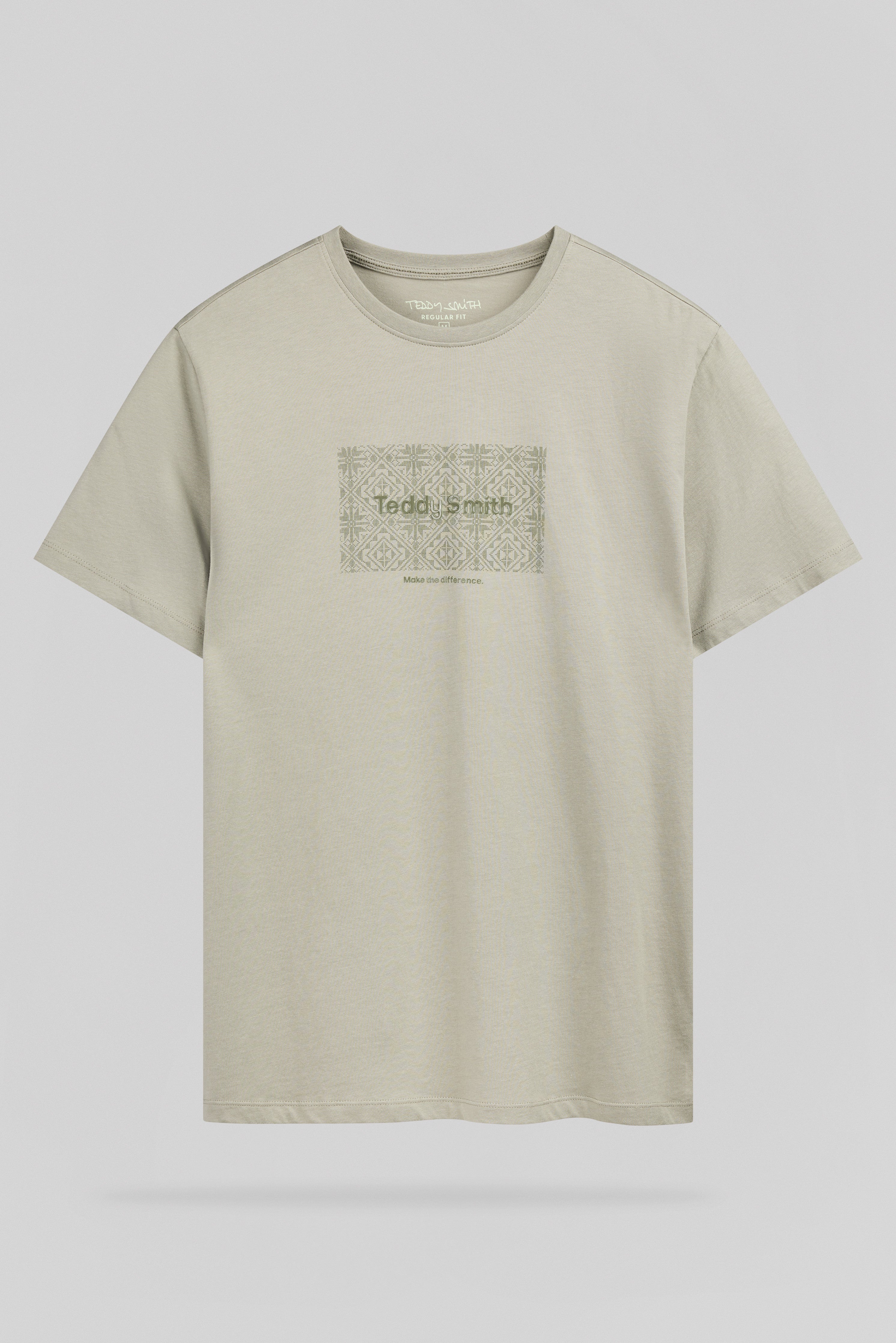 Teddy Smith T-Ares MC t-shirt Bleach Kaki coton