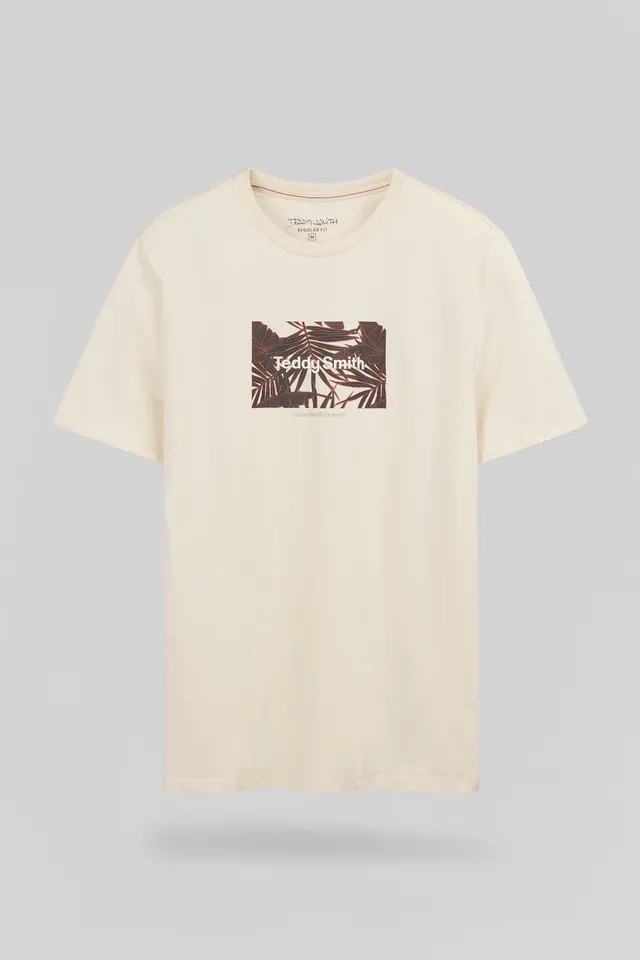 Teddy Smith T-Ares MC t-shirt cream homme