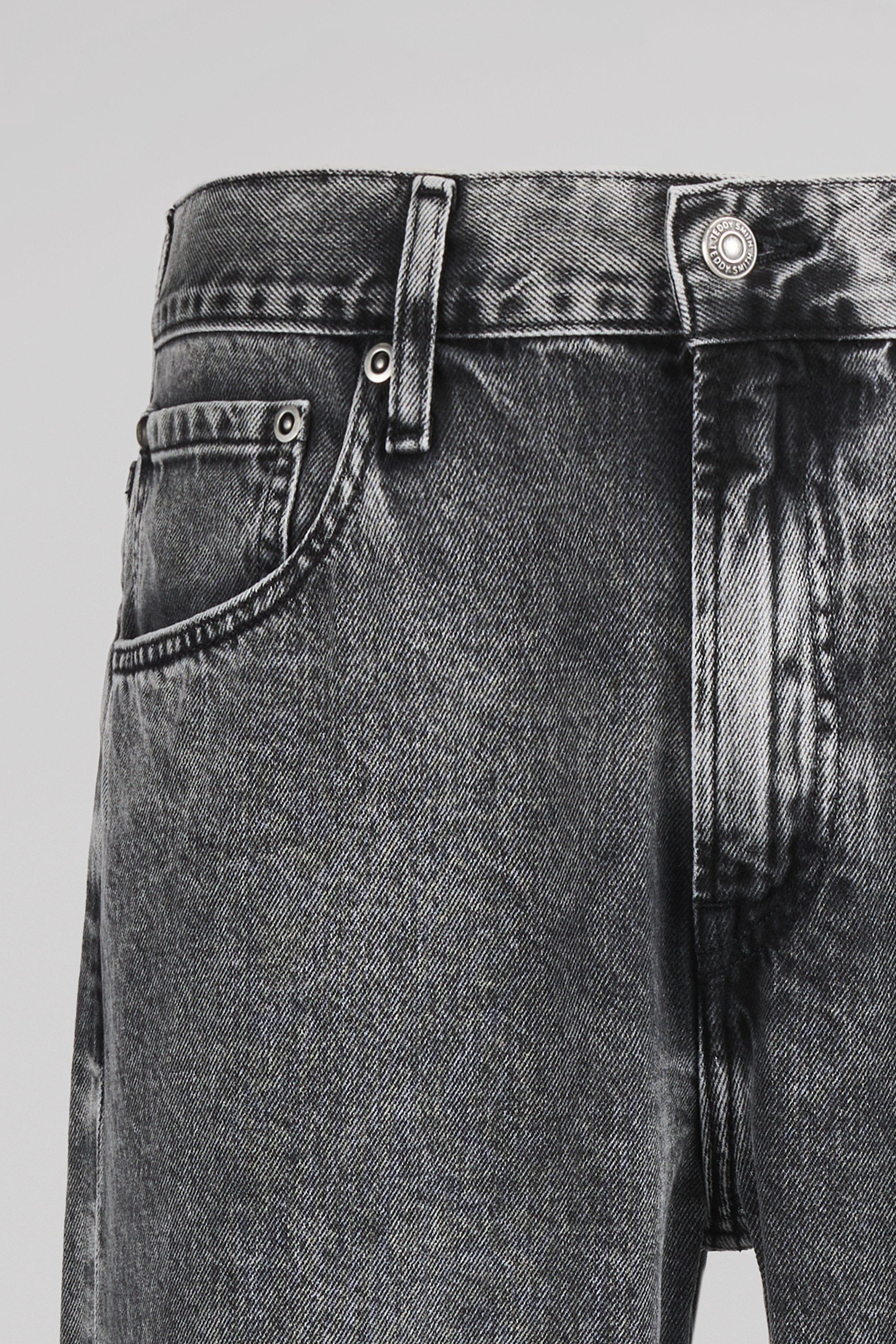 Teddy Smith Dad Cropped jean denim gris