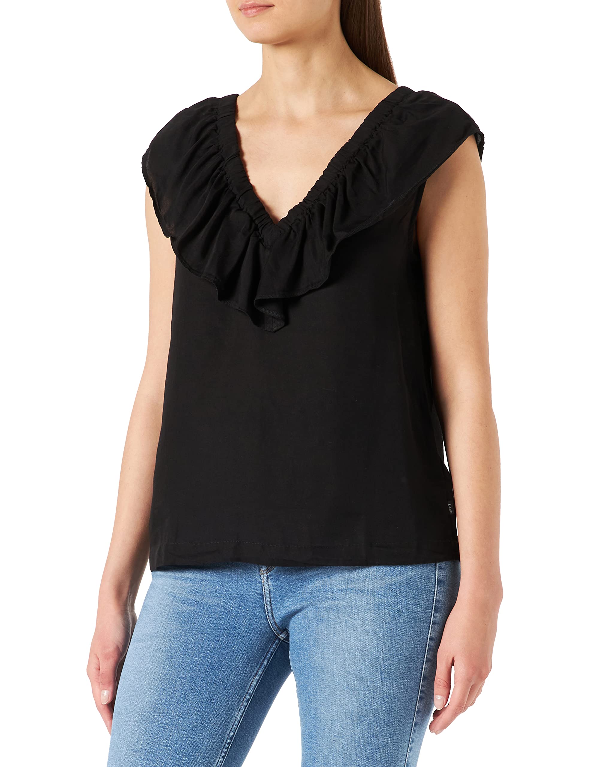 Lee Ruffle Tank débardeur femme XS bleu ciel fluide
