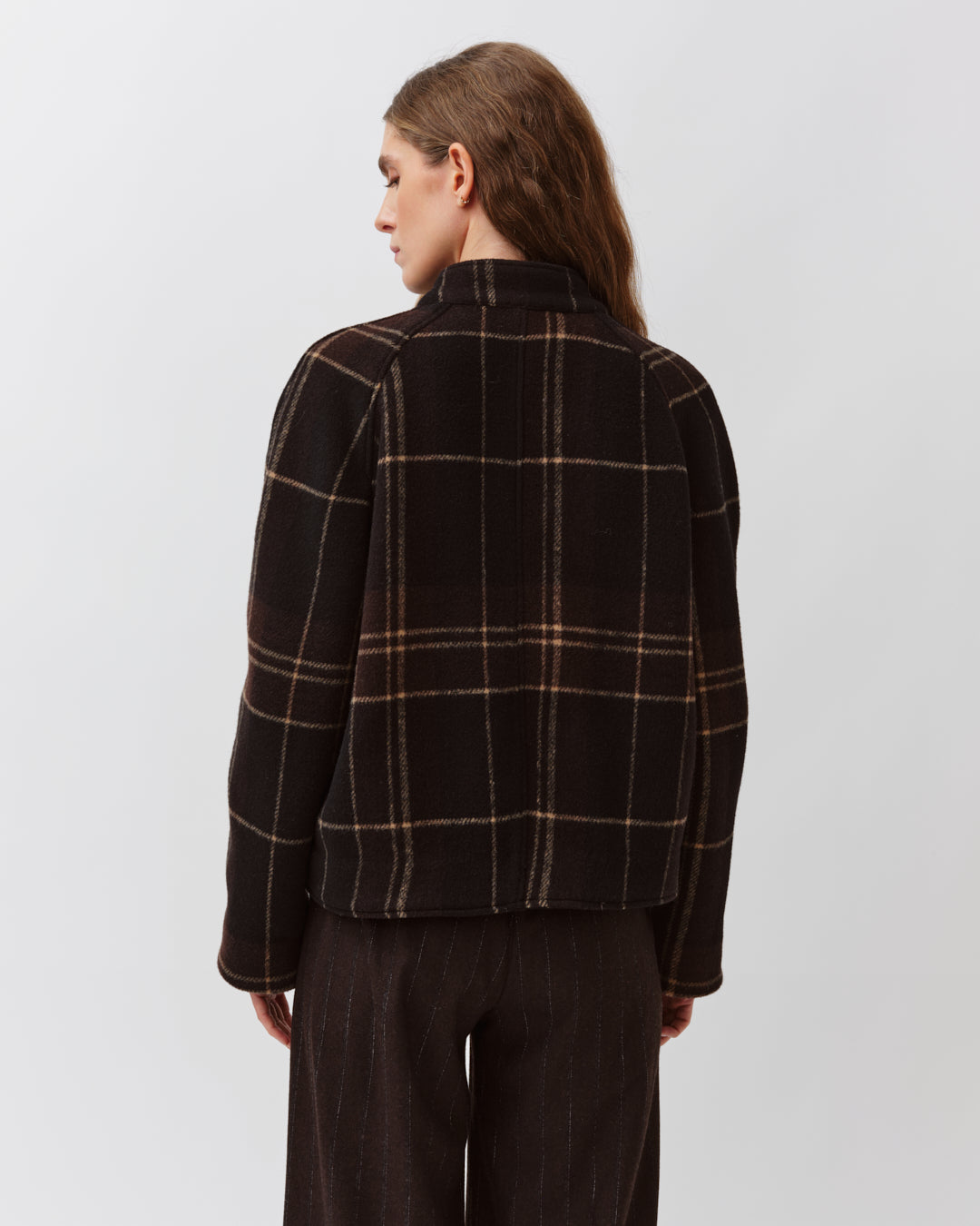DIEGA BRAVO blouson carreaux chocolat