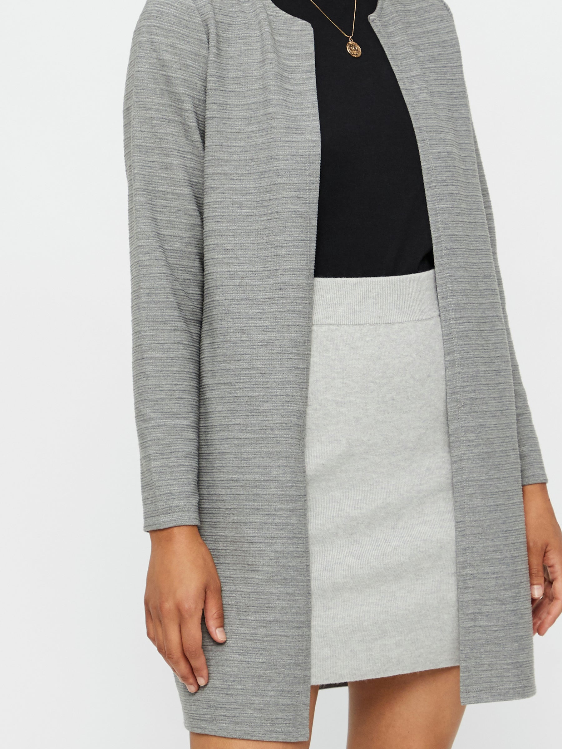 Noisy May gilet long col rond doux regular fit 85 cm