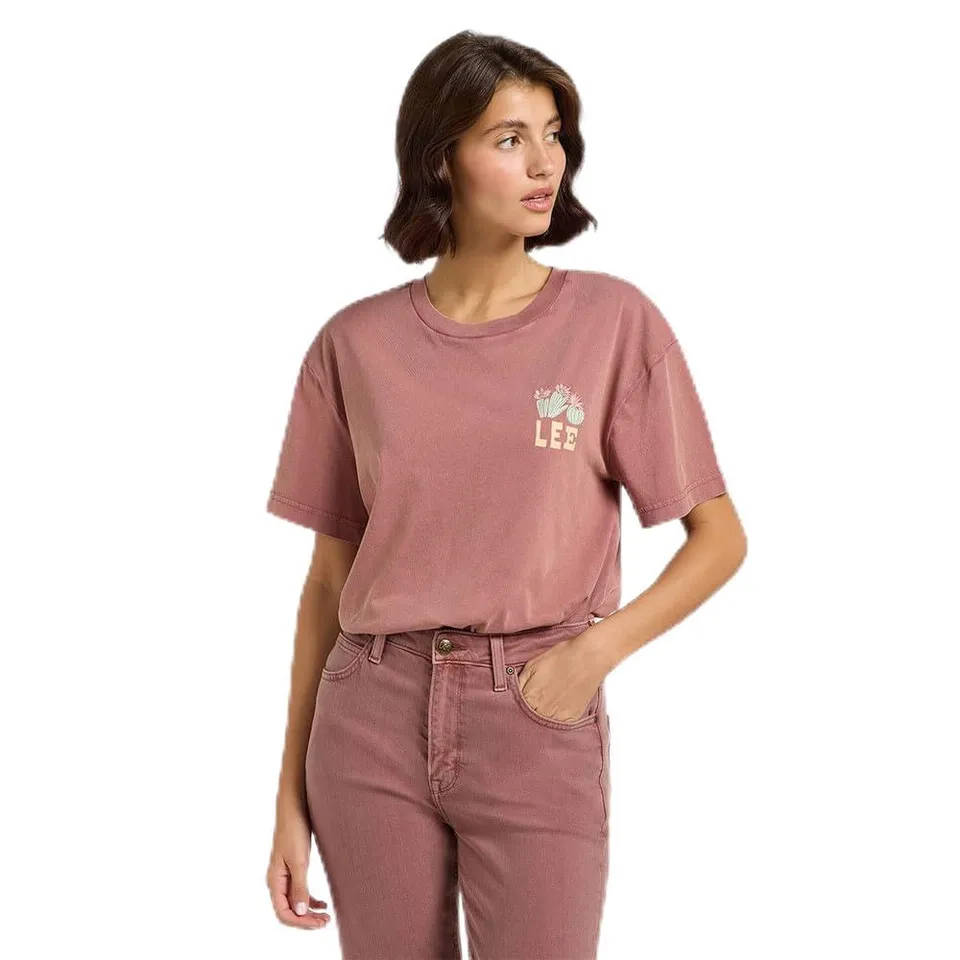 Lee Vintage Tee t-shirt décontracté femme S marron cactus