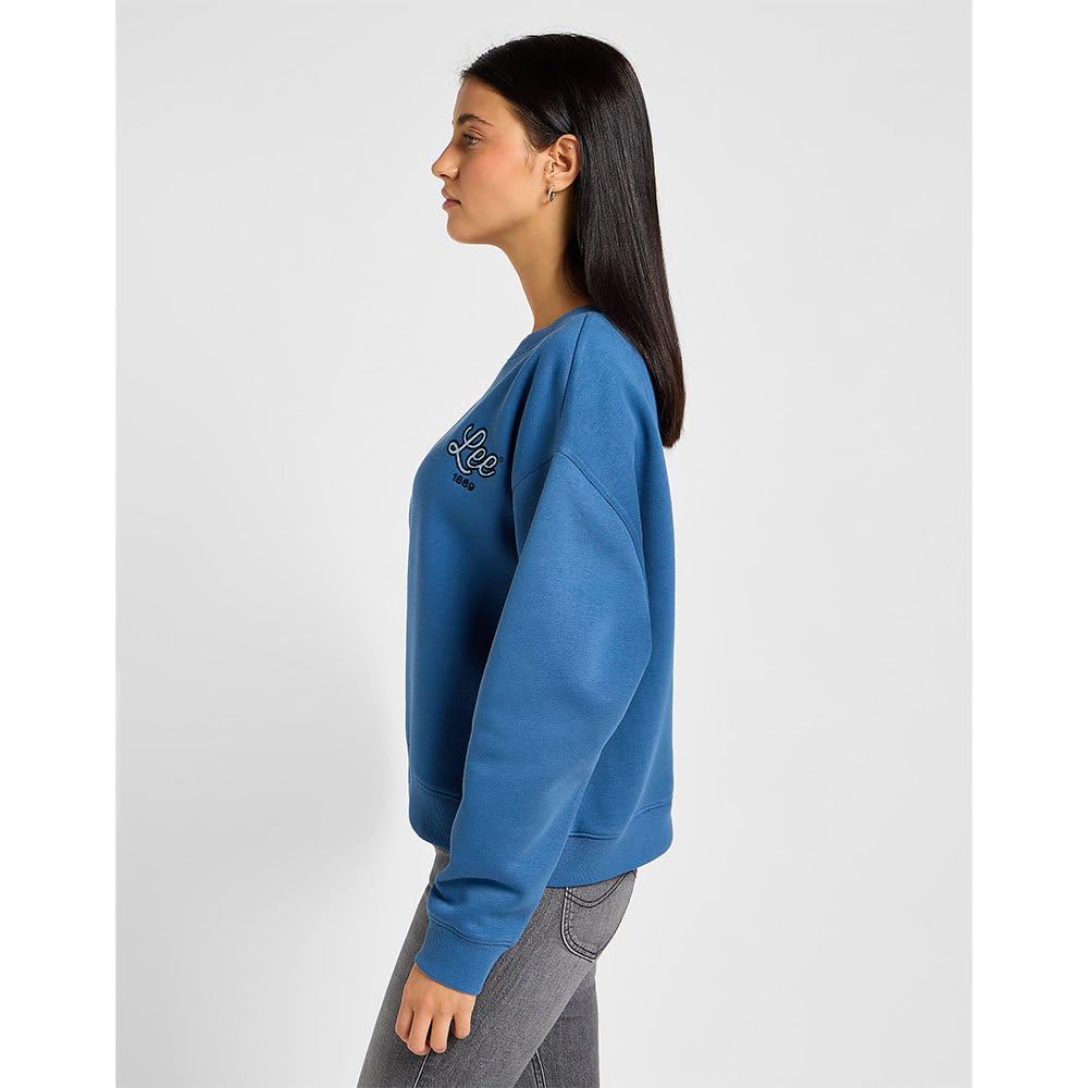 Lee Logo Crew SWS sweat femme XL bleu coupe décontractée