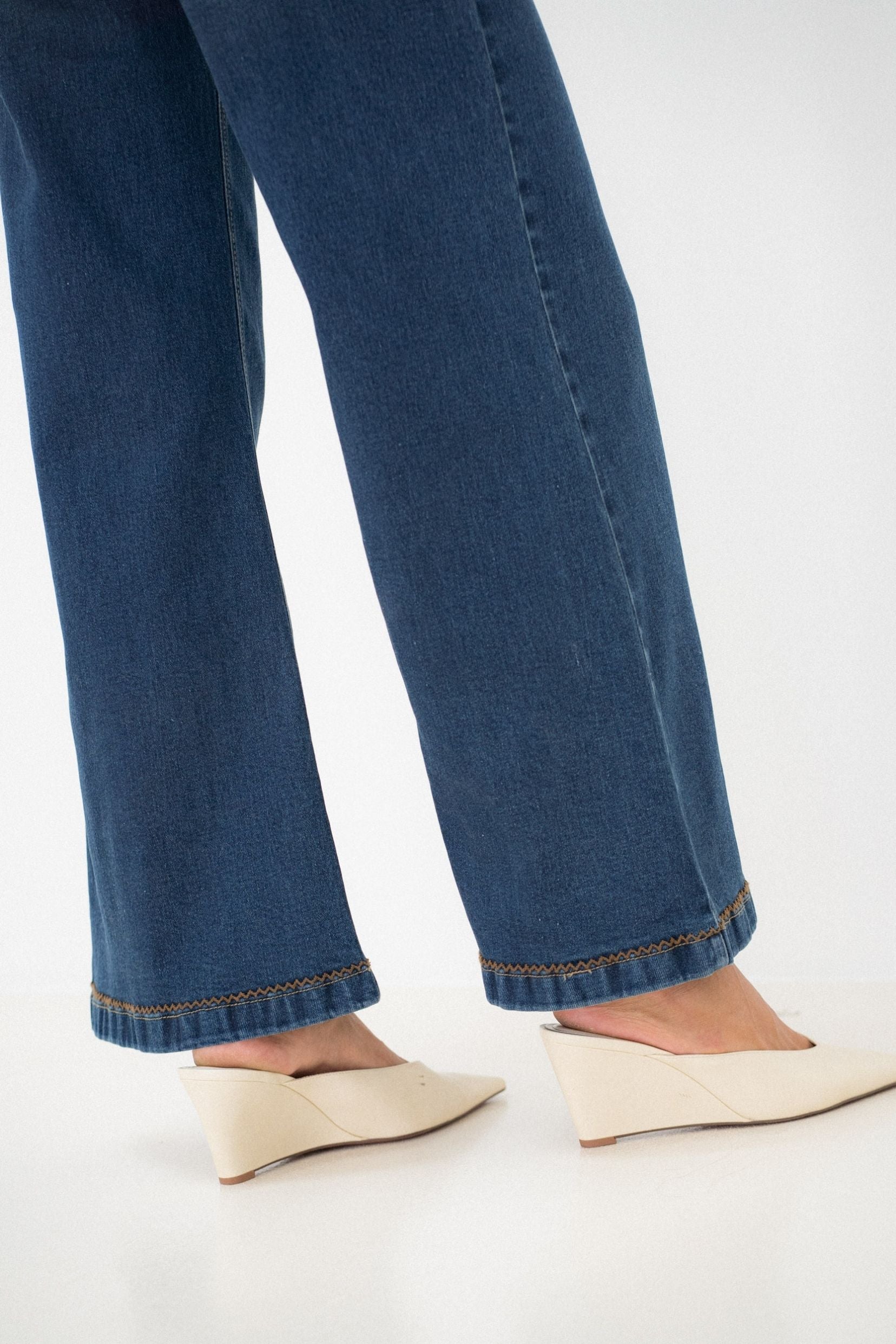 Maison Onado Joseph jean wide bleu délavé à ceinture