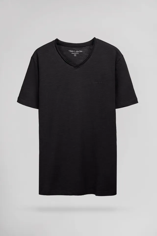 TEDDY SMITH T-GILDAS t-shirt col V charbon homme