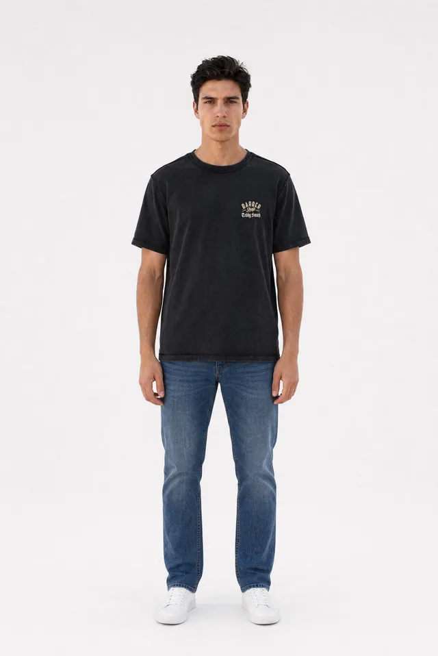 Teddy Smith T-Angel MC t-shirt noir délavé ample coton