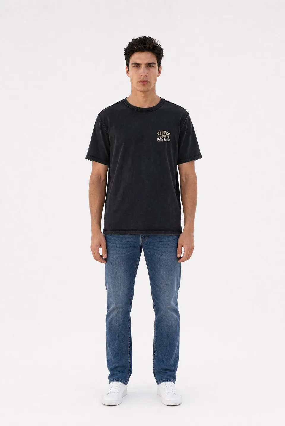 Teddy Smith T-Angel MC t-shirt noir délavé ample coton