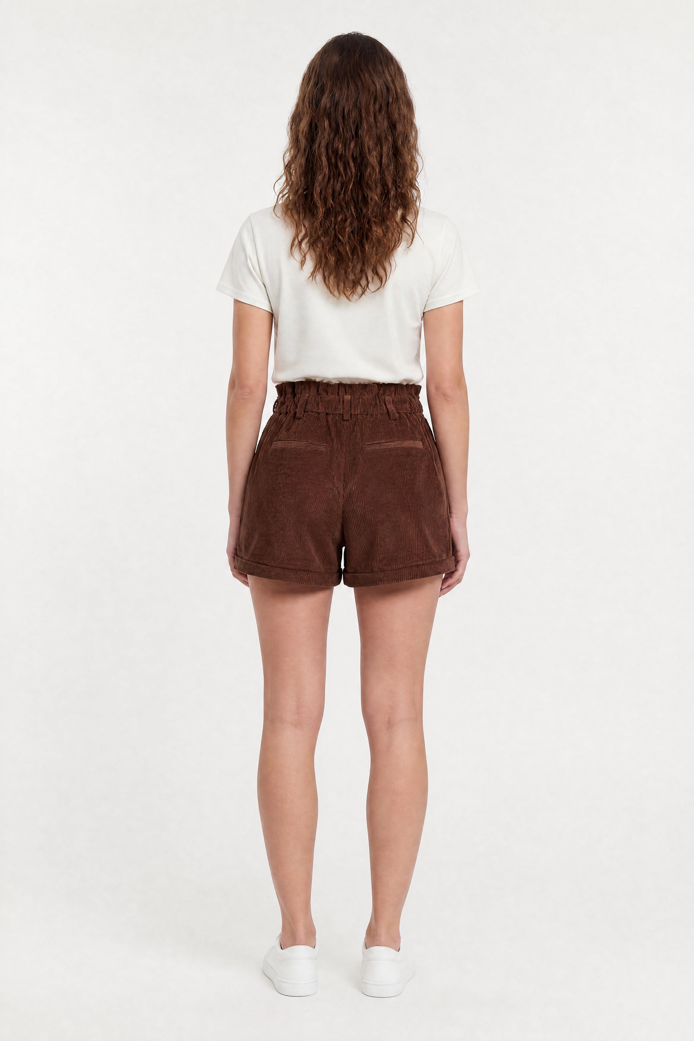 Teddy Smith S-Aloïs Chocolat short femme velours taille haute