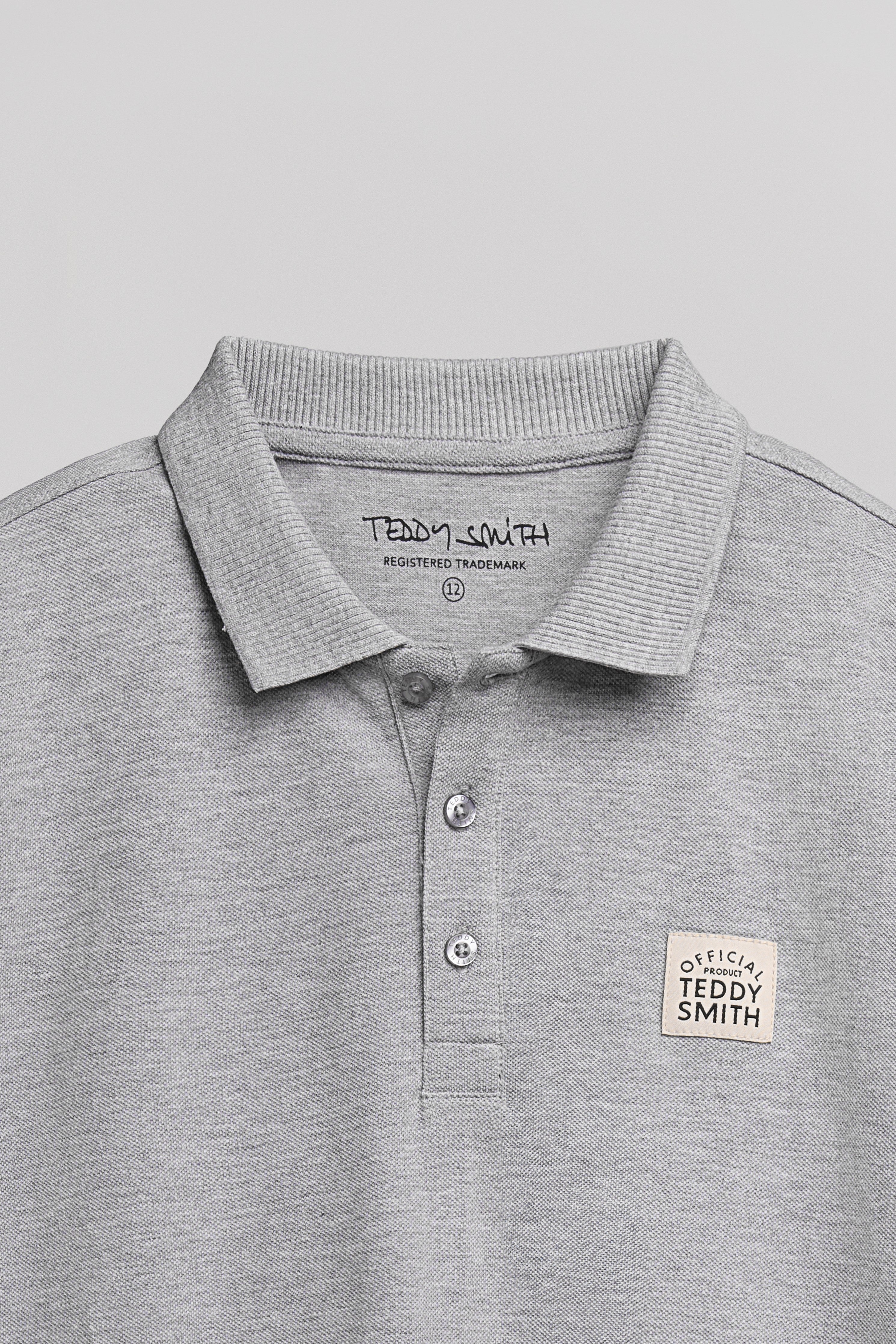 Teddy Smith P-Label MC JR polo garçon gris piqué coton