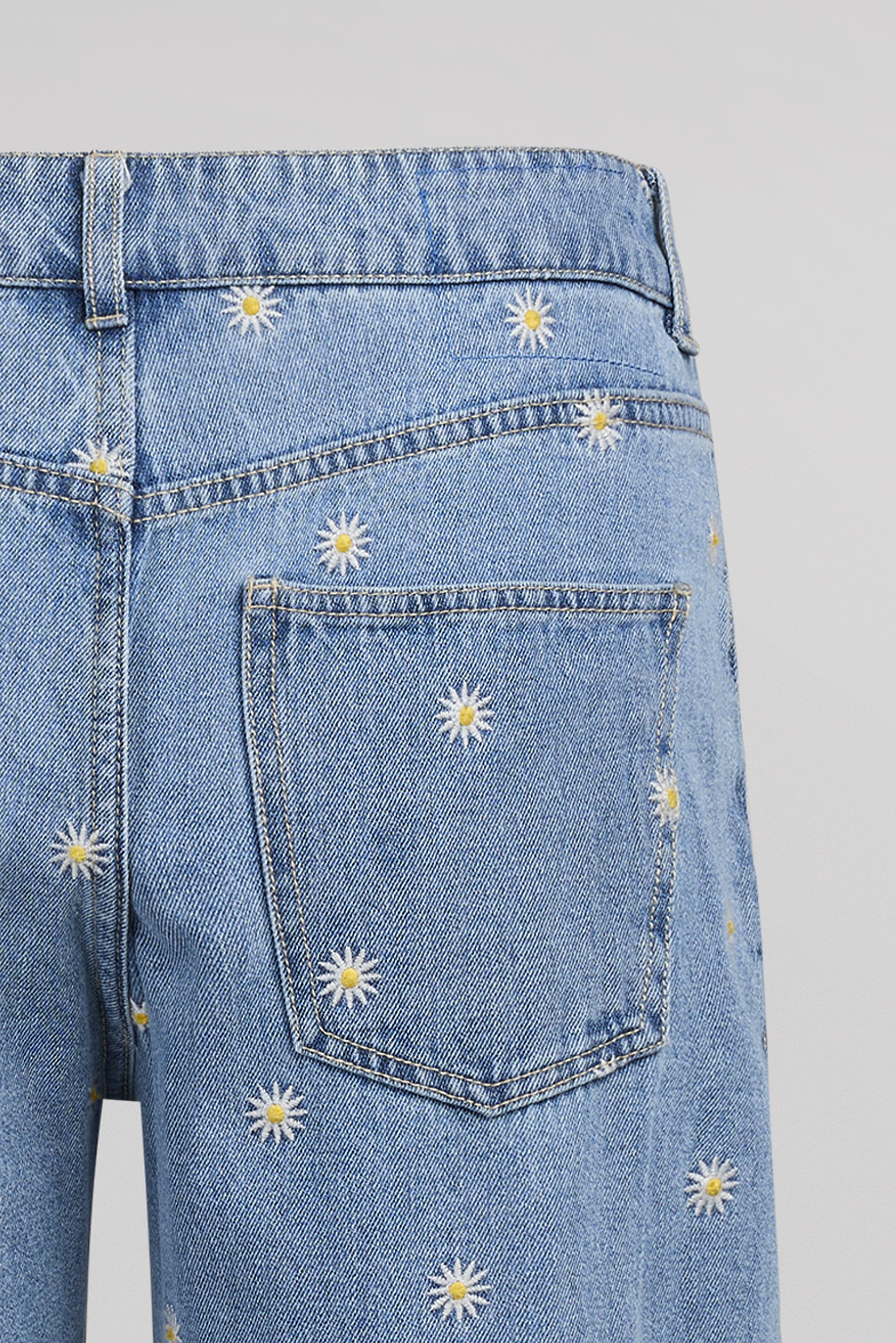 Teddy Smith Tomboy Flower jean droit femme Flower brodé