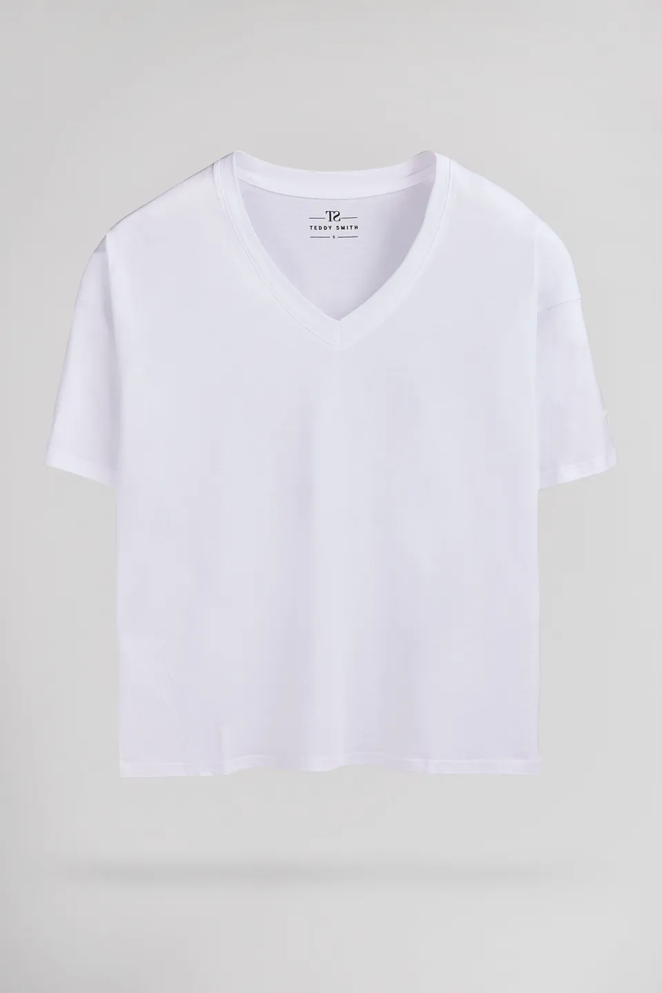 Teddy Smith T-Perle MC t-shirt col V blanc femme