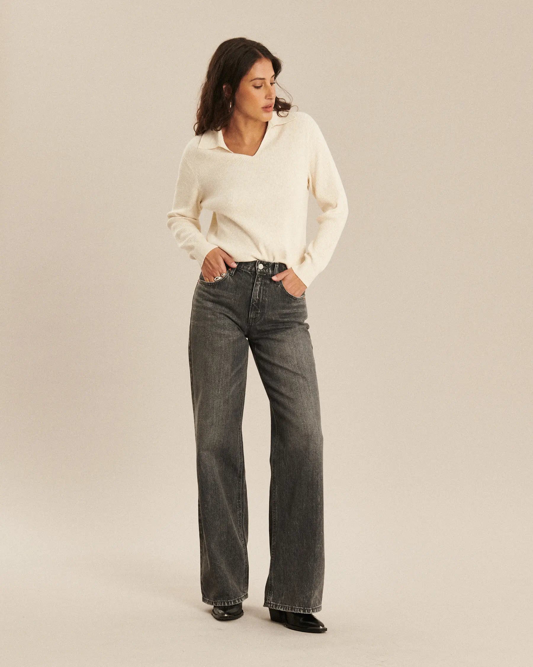 Labdip Joie jean large gris cendré 100% coton 13 oz
