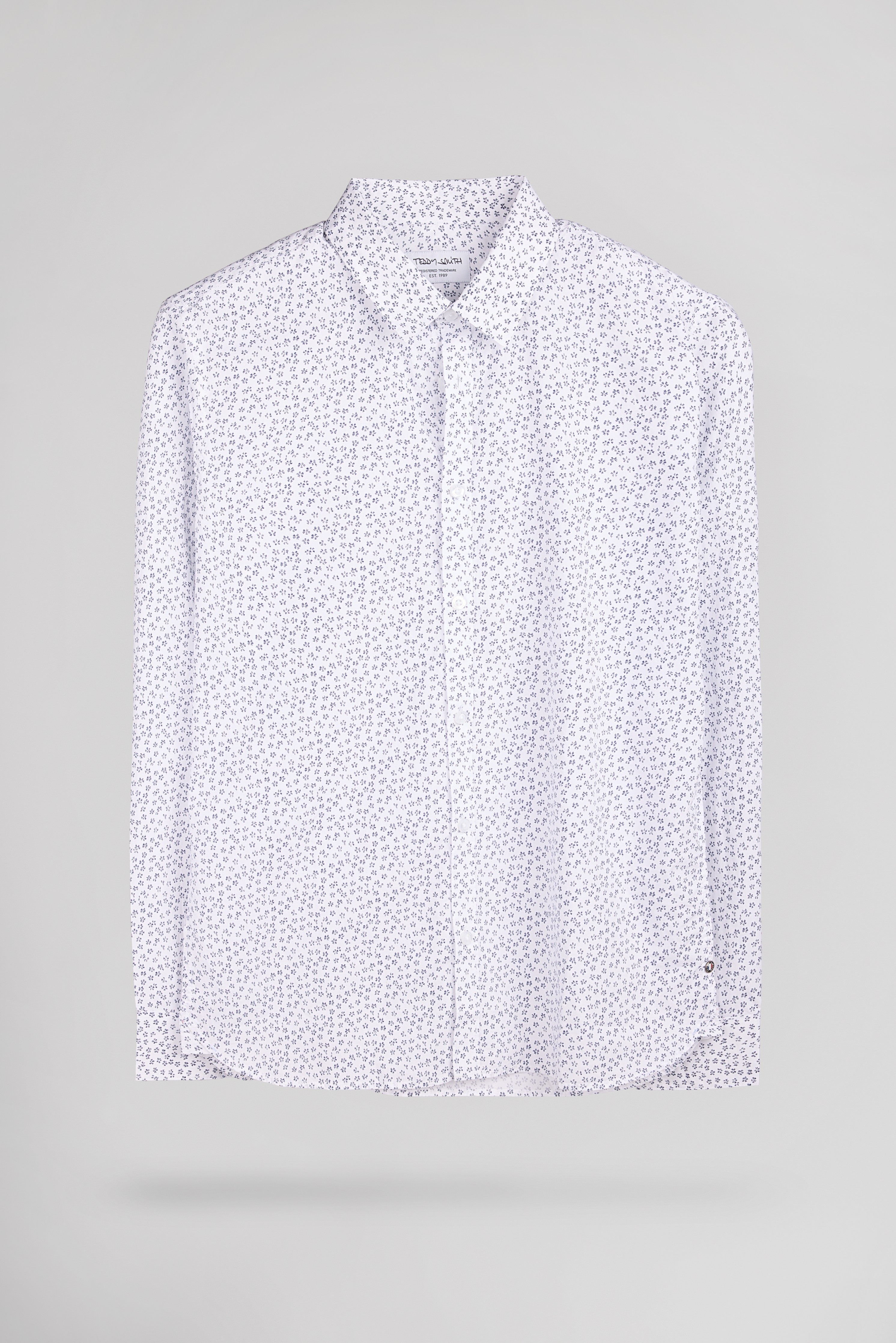 Teddy Smith Carton ML chemise cintrée blanc micro print