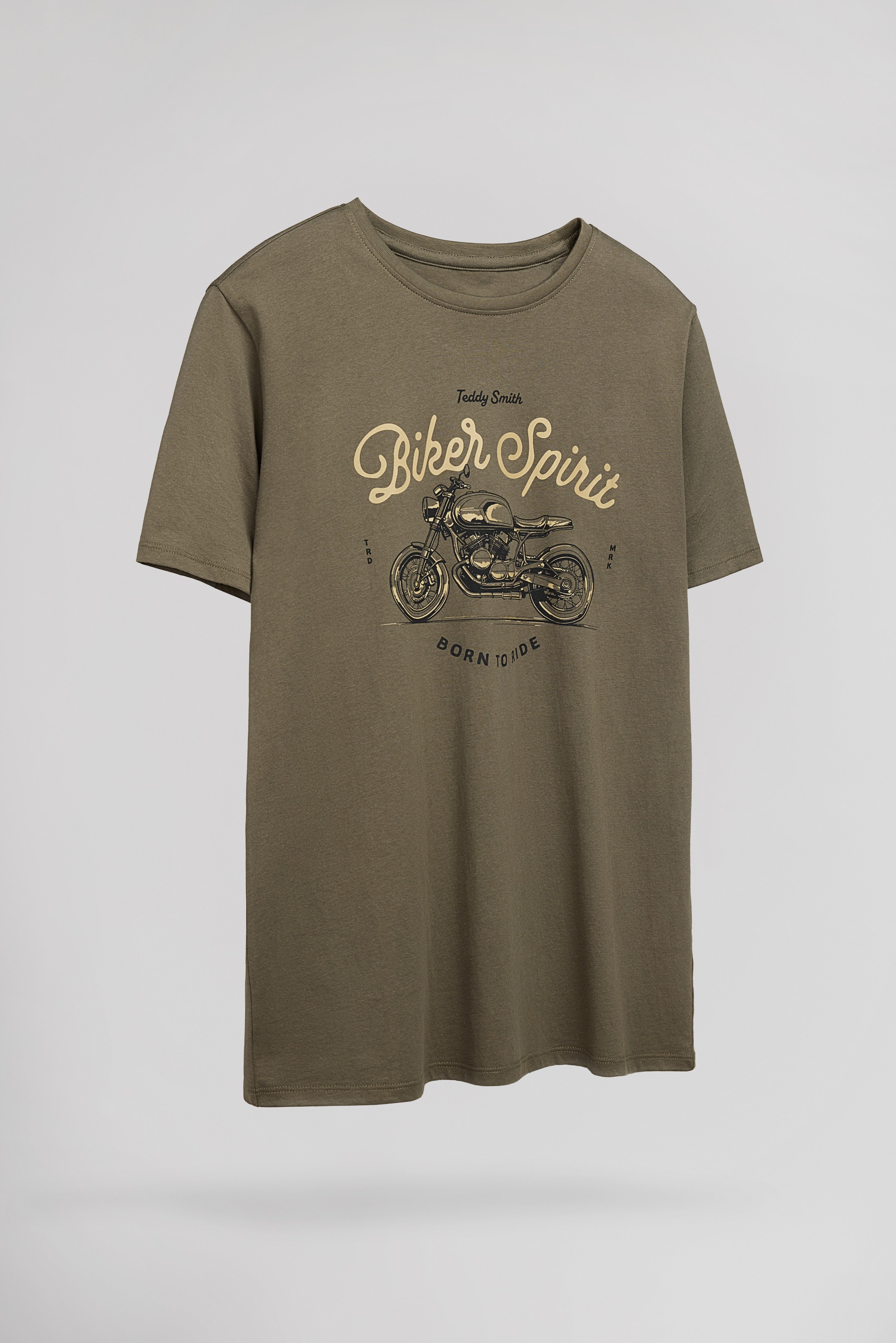 Teddy Smith T-Carso MC t-shirt kaki imprimé moto homme