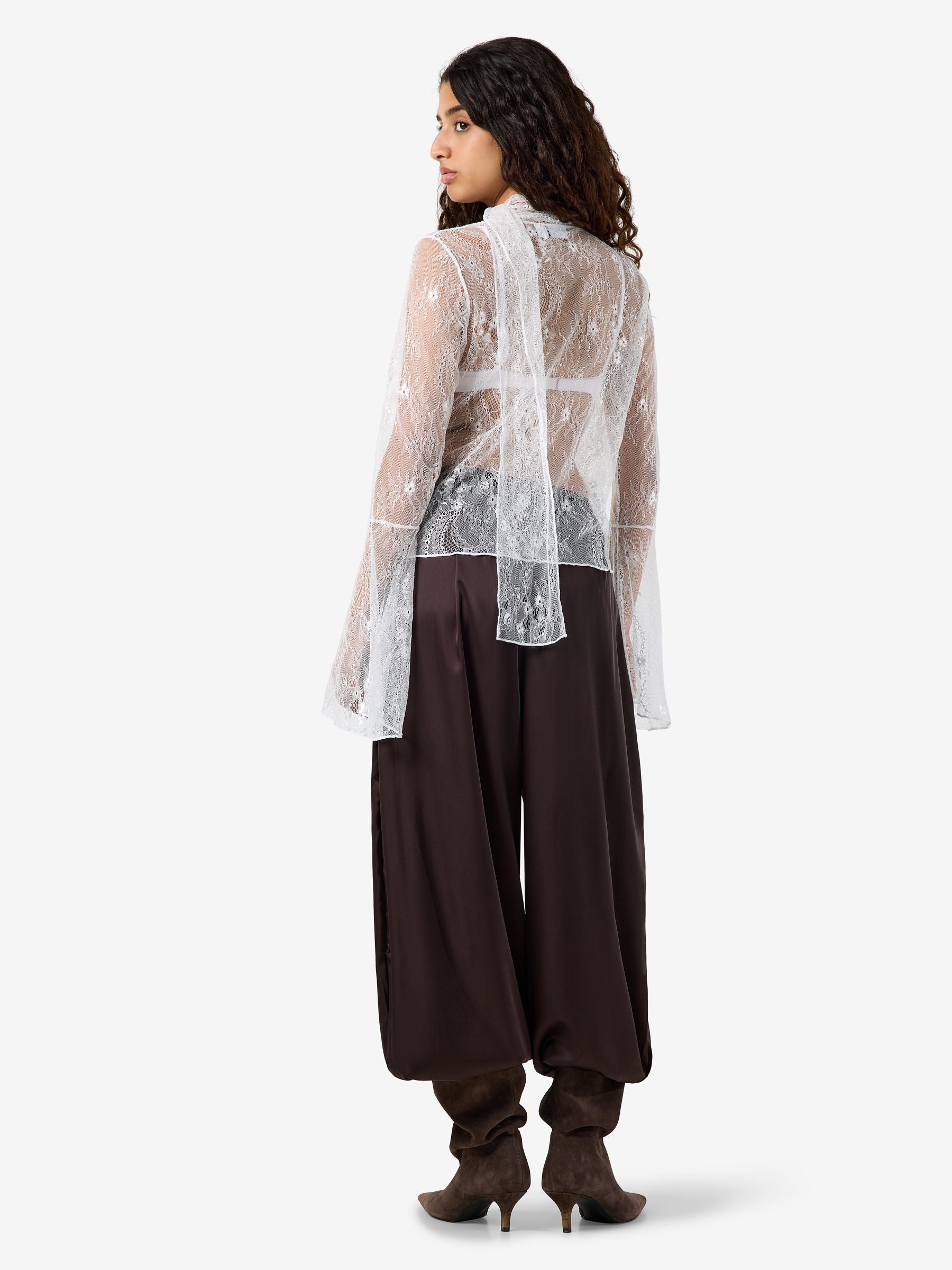 Noisy May Nmida Lace blouse dentelle col montant