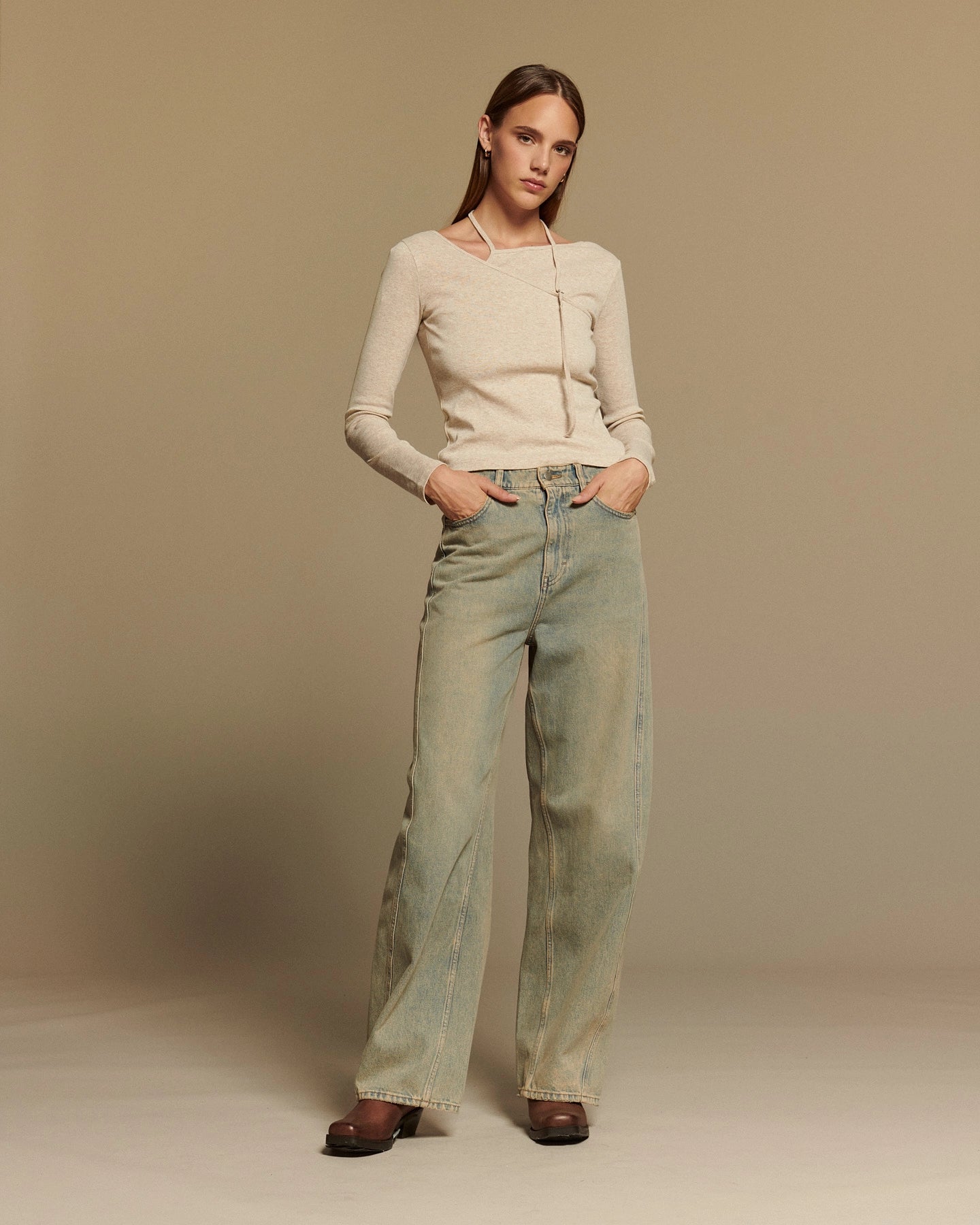 Labdip Ross jean droit large acid blue coton