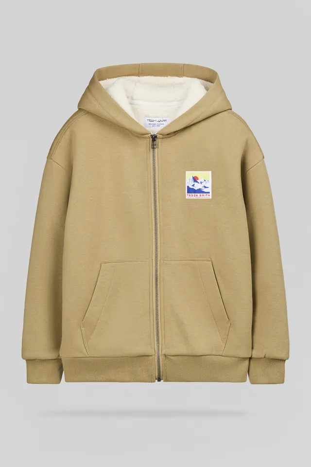 Teddy Smith Giclass Edan HZ JR gilet garcon beige sherpa