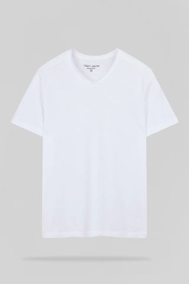 TEDDY SMITH T-GILDAS MC t-shirt homme blanc col V