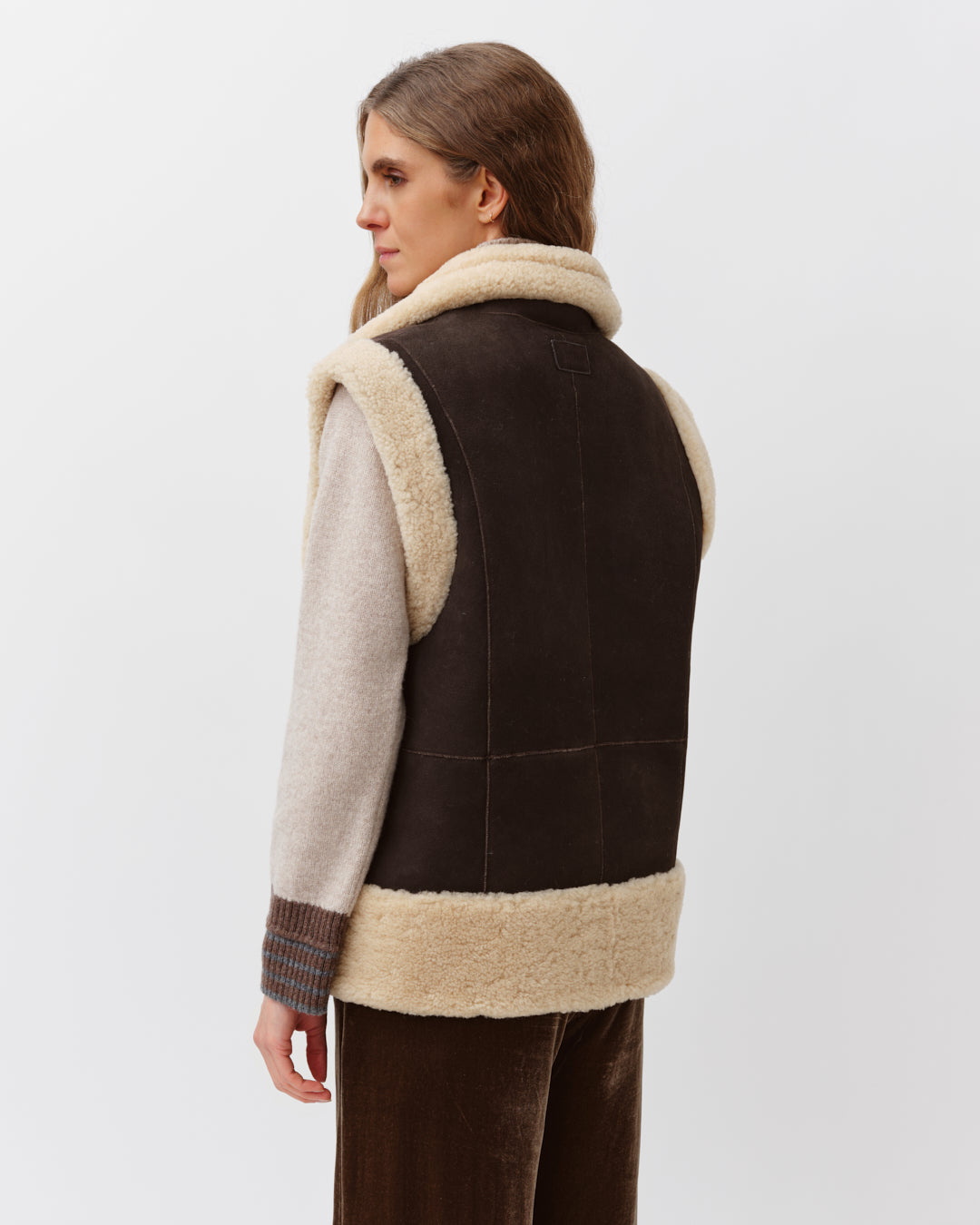 DIEGA GESKAO veste mouton chocolat écru