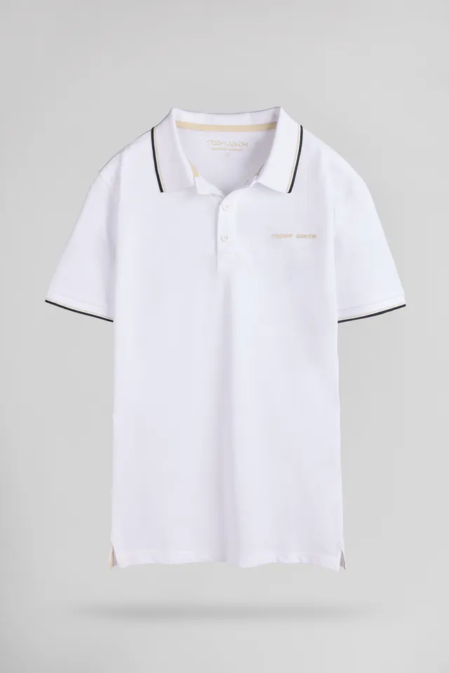 Teddy Smith Pasian 2 MC Polo homme blanc coton piqué