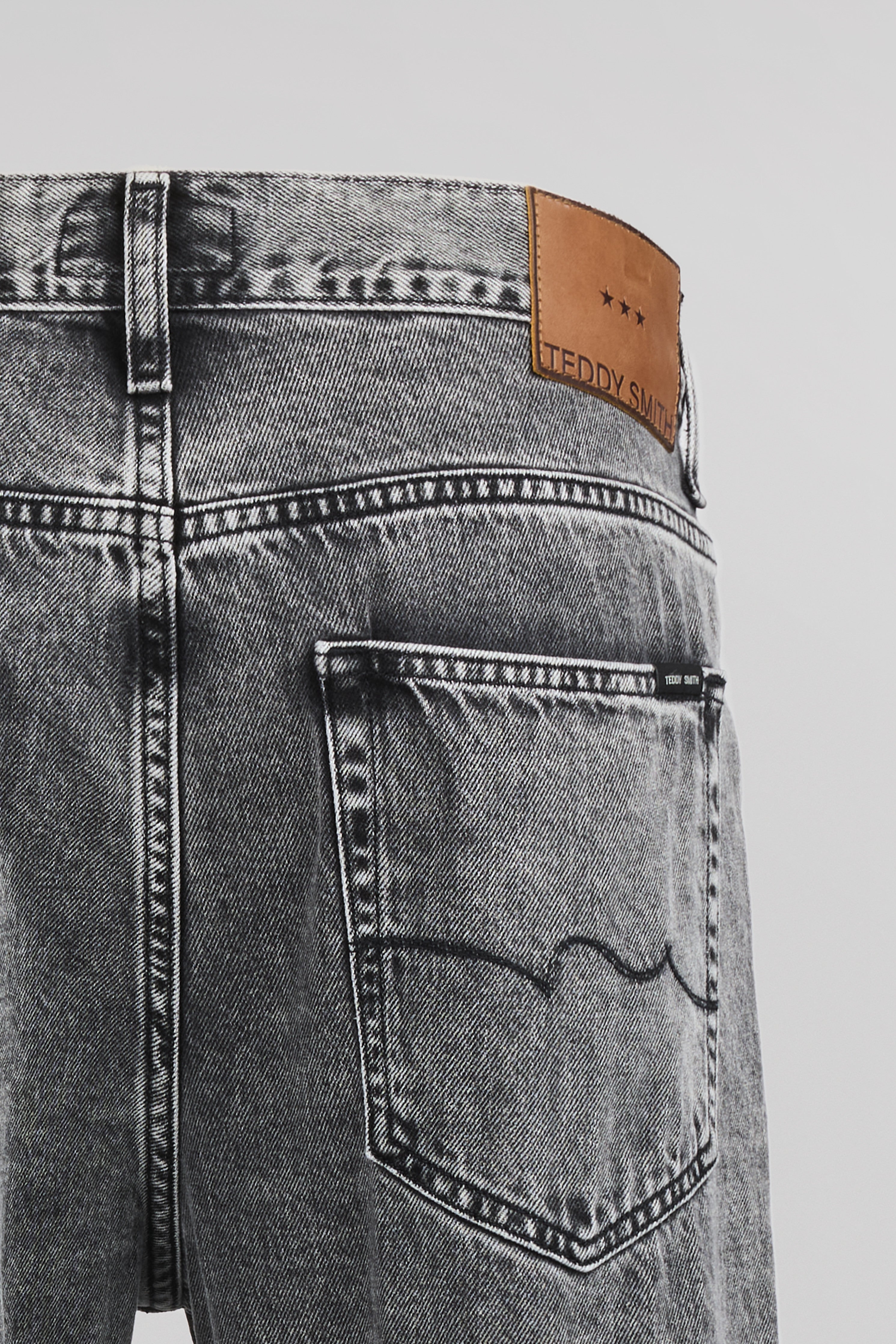 Teddy Smith Dad Cropped jean denim gris