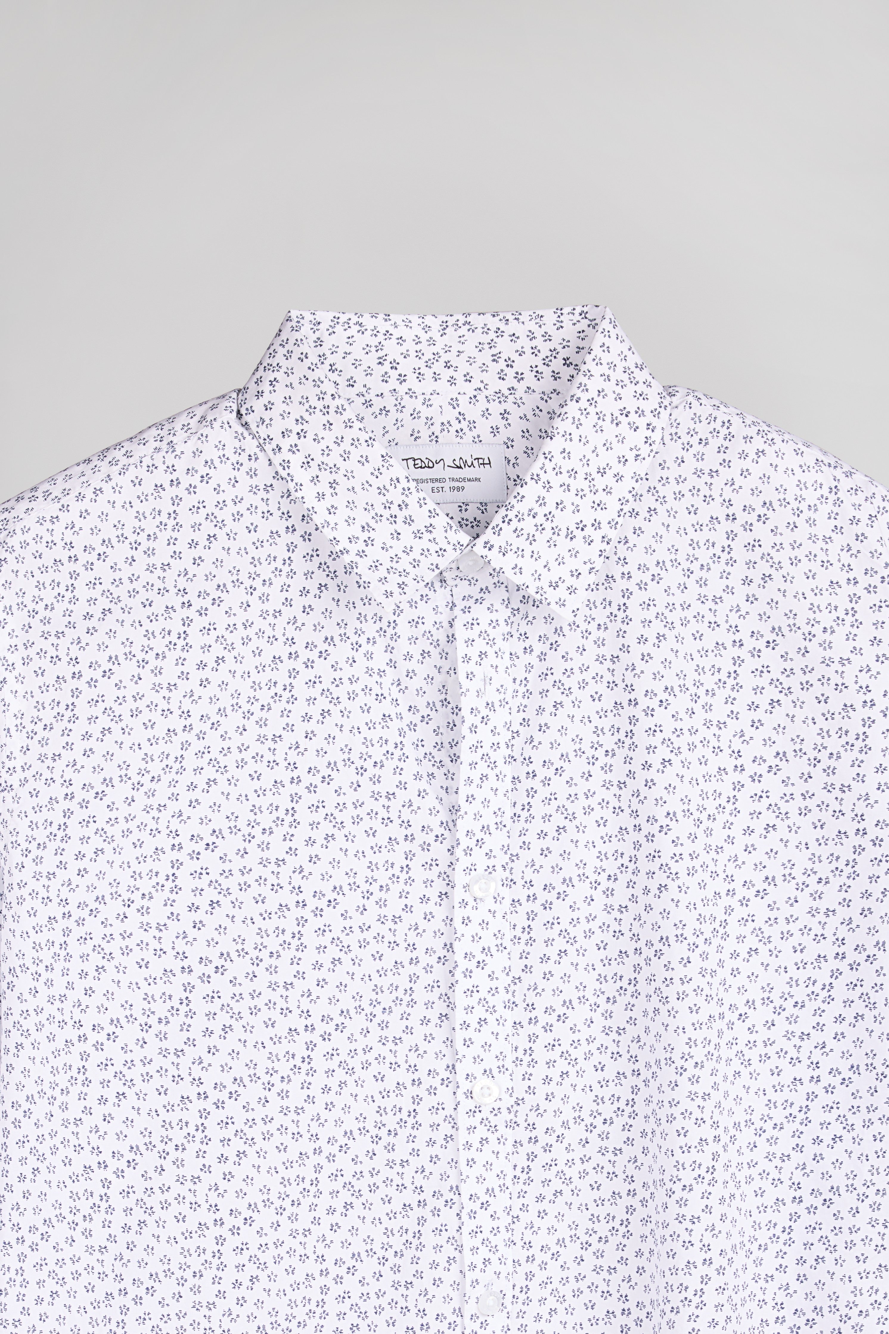 Teddy Smith Carton ML chemise cintrée blanc micro print