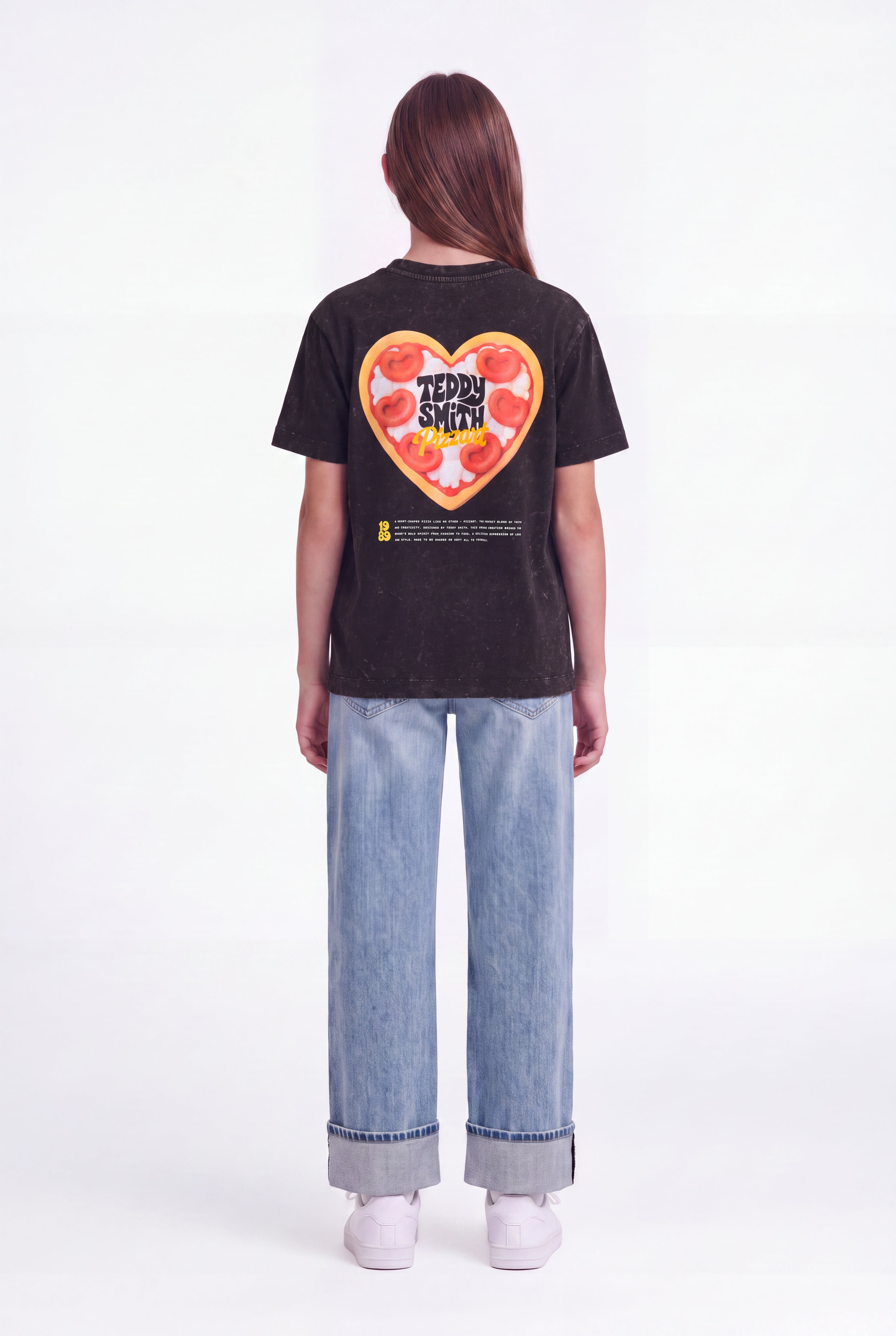 Teddy Smith T-Pizza MC JR t-shirt noir coton