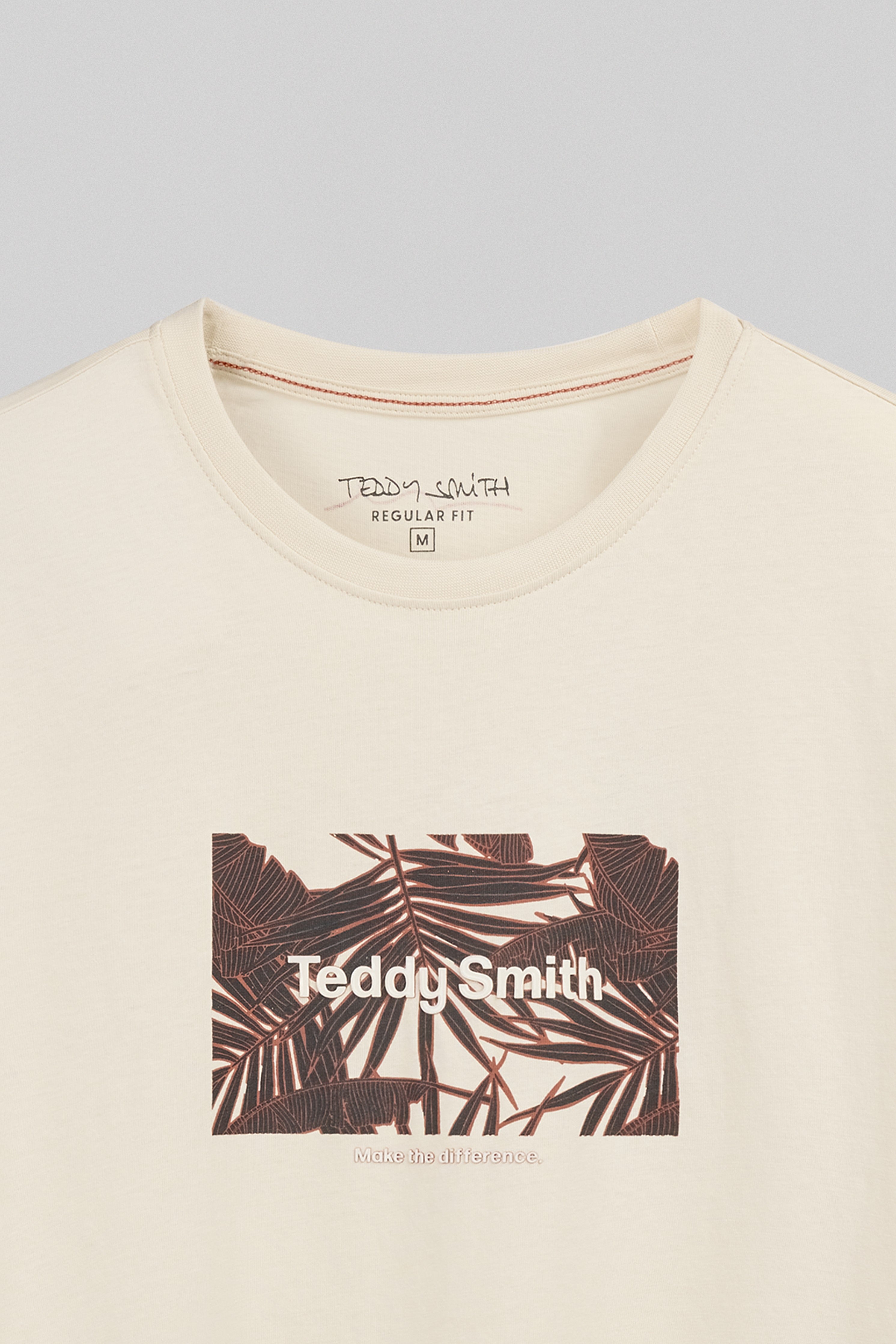 Teddy Smith T-Ares MC t-shirt cream homme