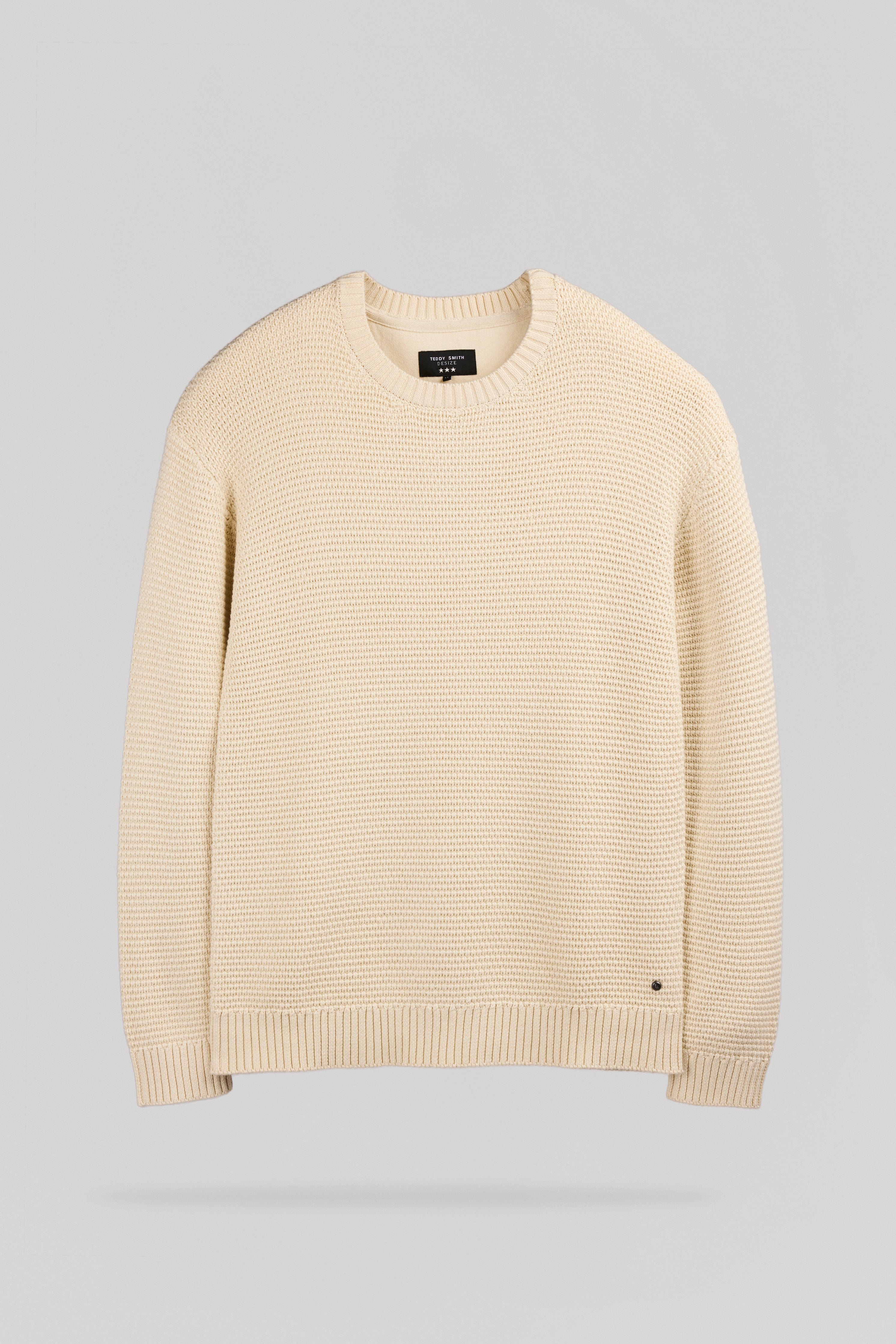 Teddy Smith P-Howard pull col rond beige lin coton