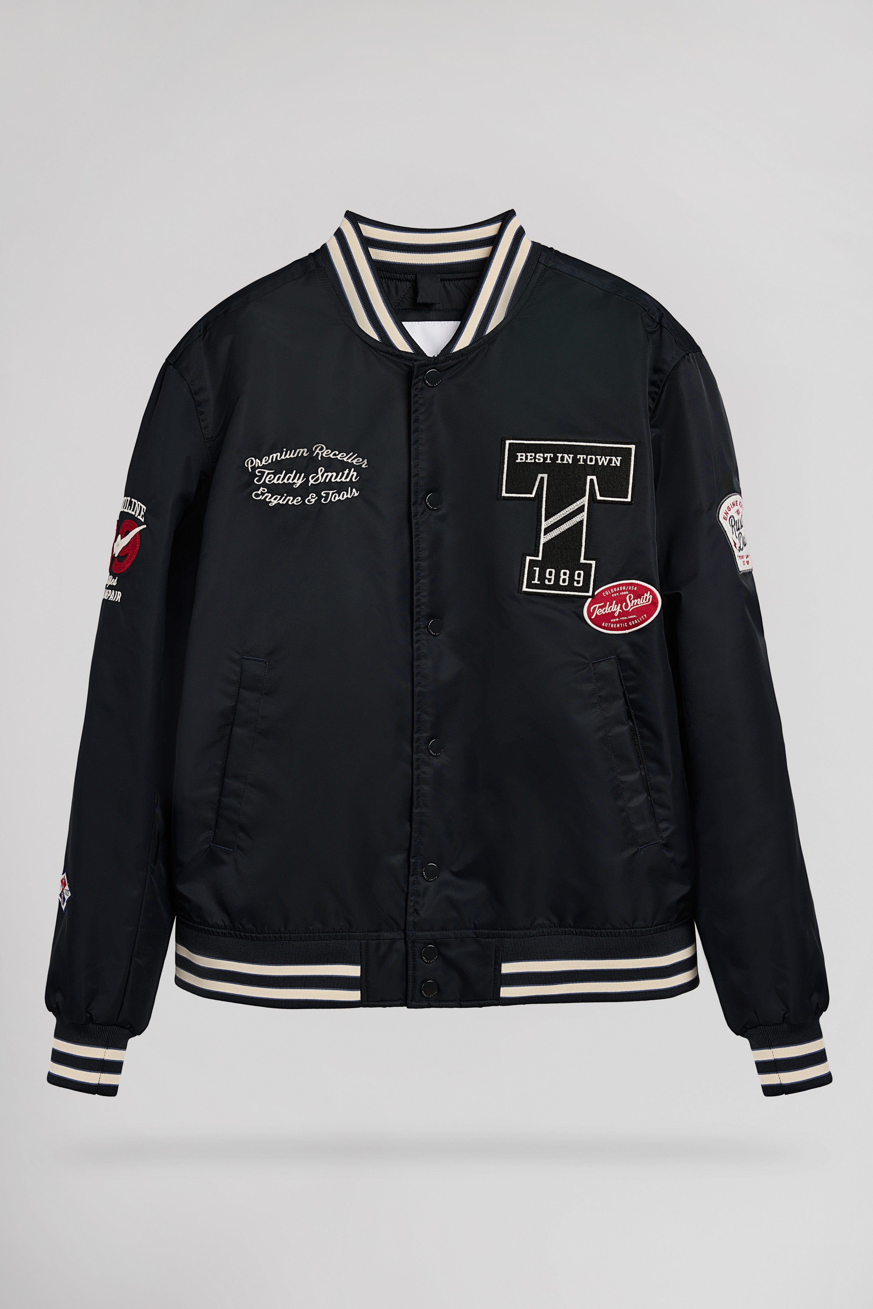 Teddy Smith B-Tibald blouson homme bleu marine nylon