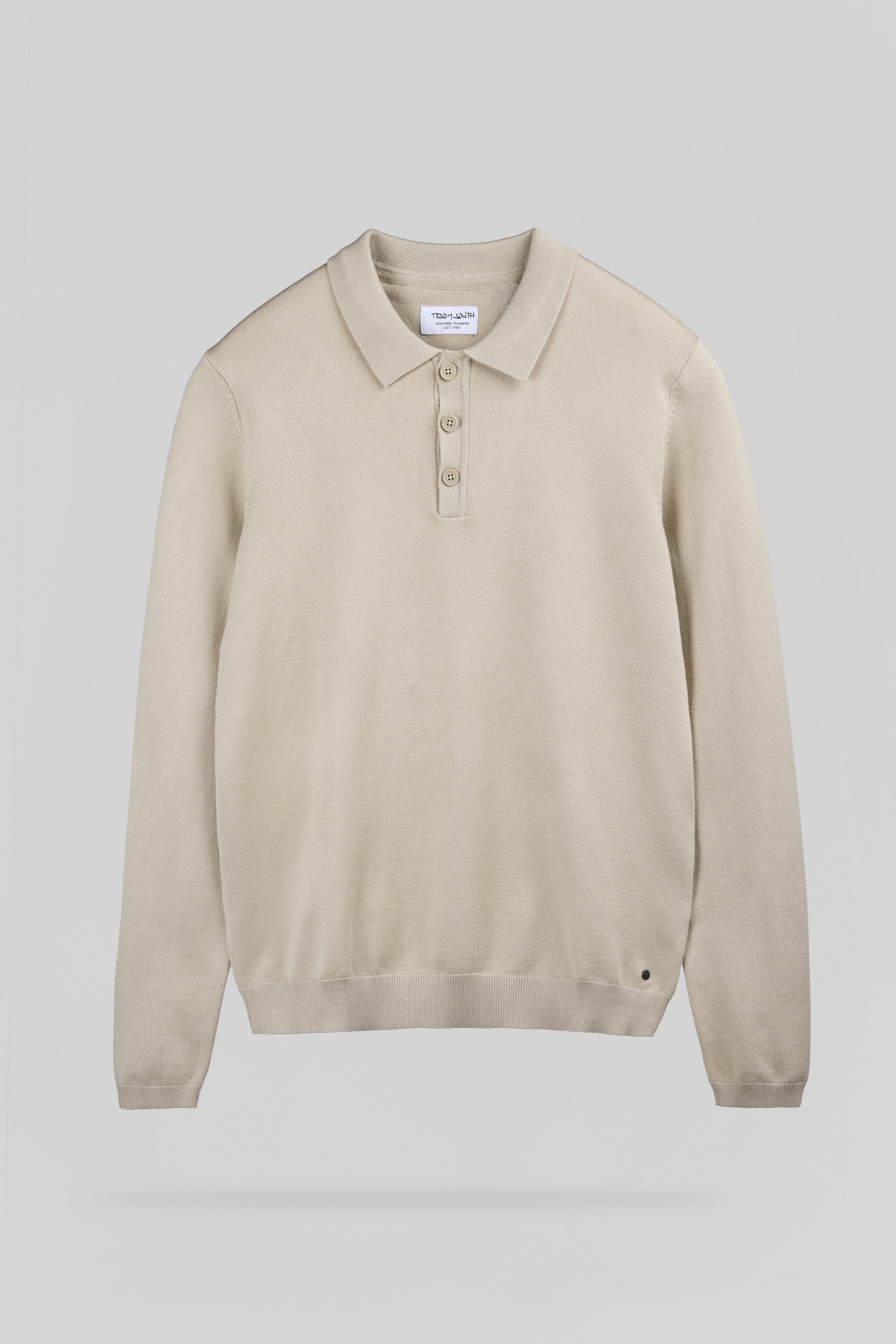 Teddy Smith P-Nitty ML polo manches longues beige coupe droite