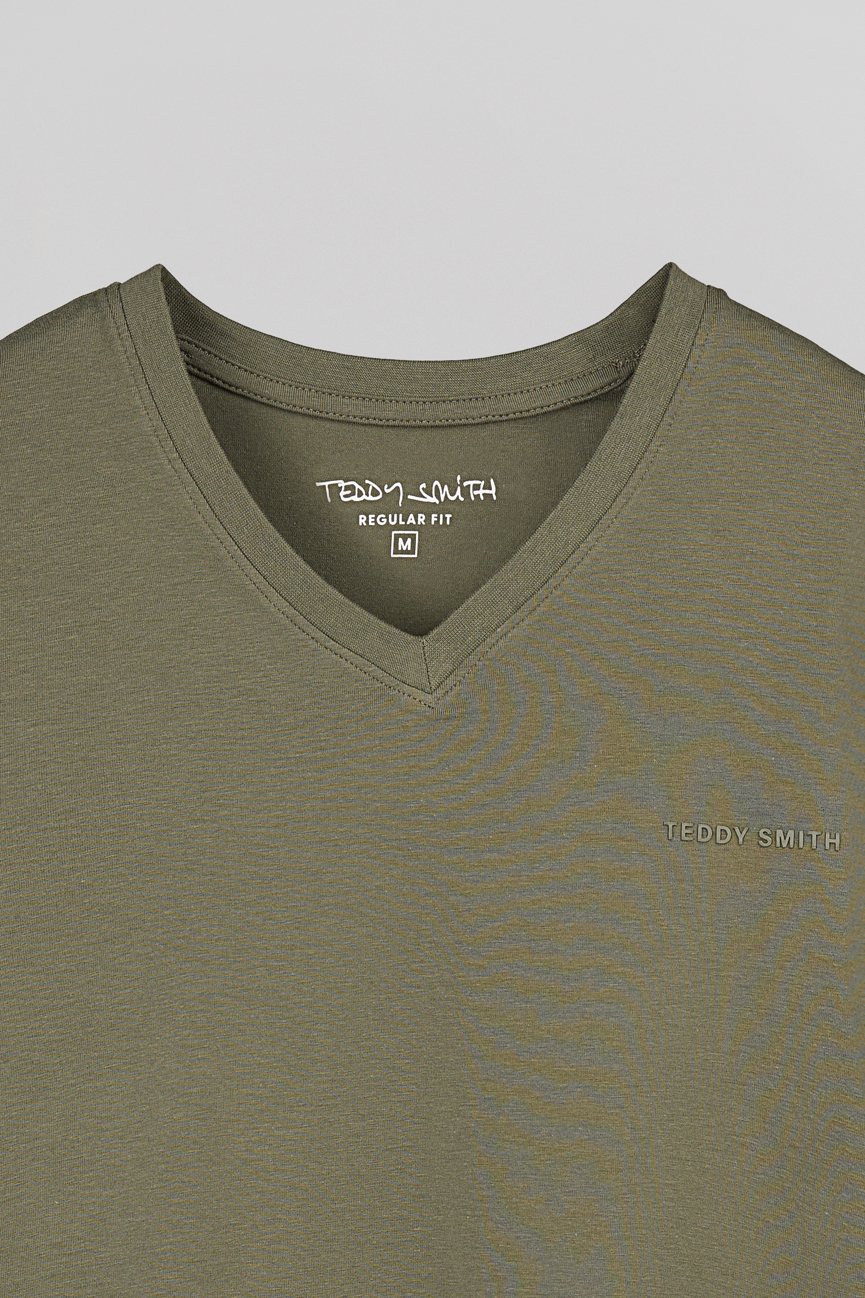 Teddy Smith TAWAX 2 MC t-shirt homme dusty kaki col V