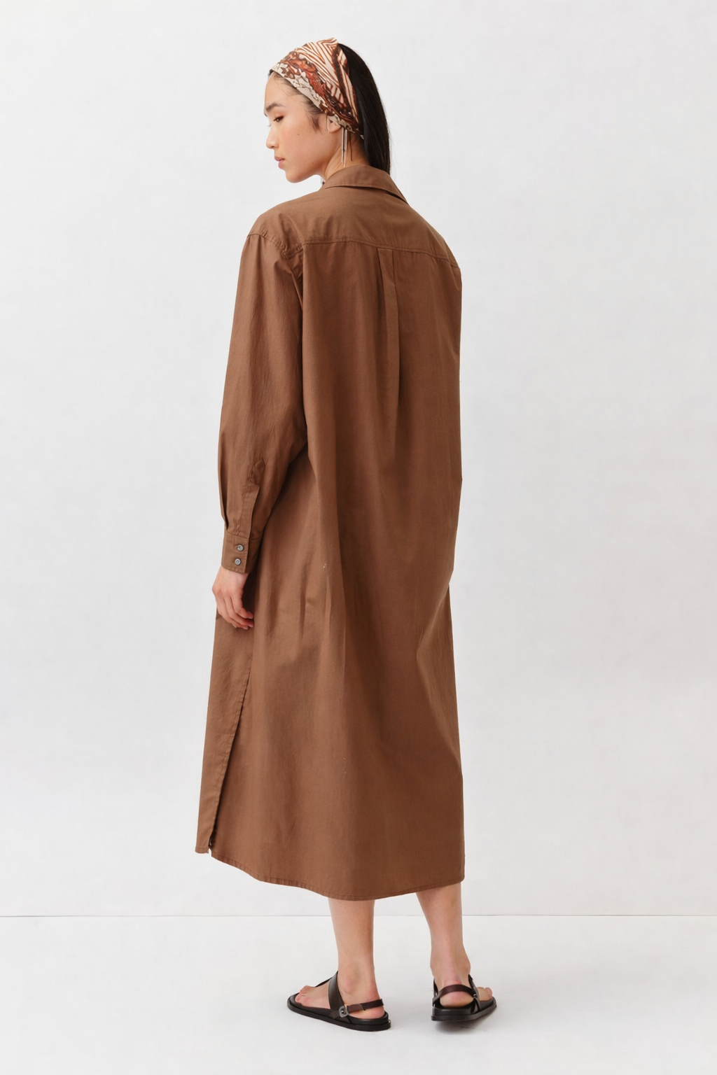 DIEGA RIVATA robe chemise camel manches longues