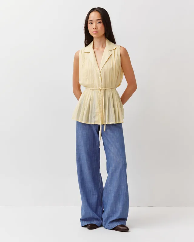 DIEGA CHELIO chemise voile coton paille sans manches