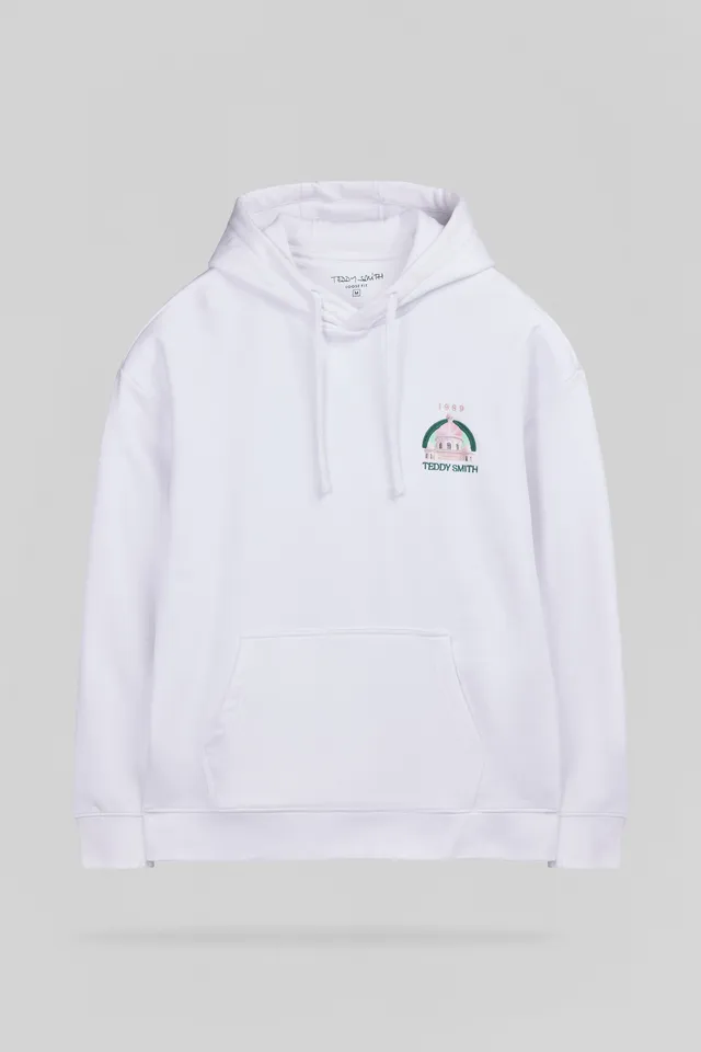 Teddy Smith S-Andrew Hoody sweat blanc capuche