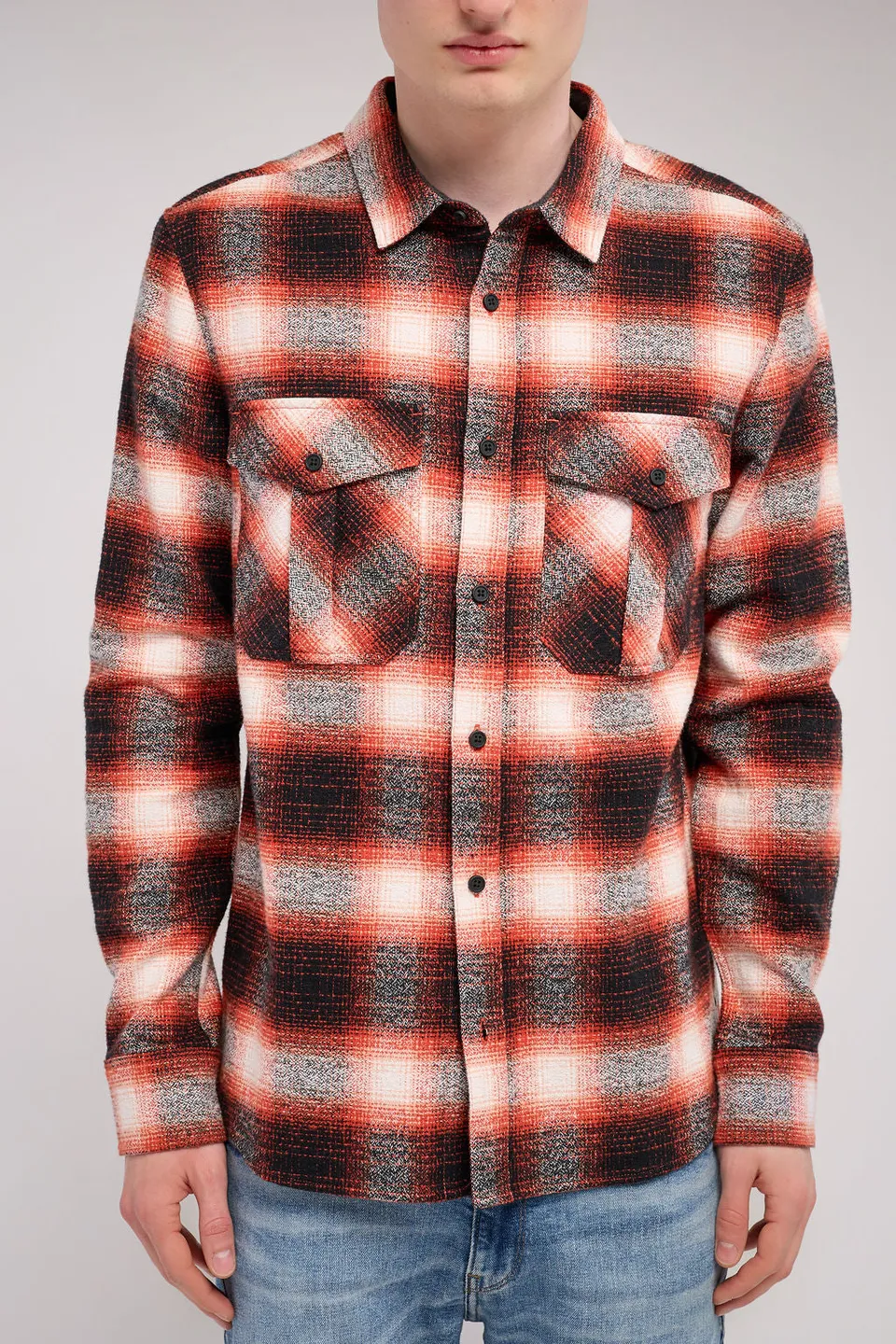 Teddy Smith C-Peak ML chemise carreaux orange